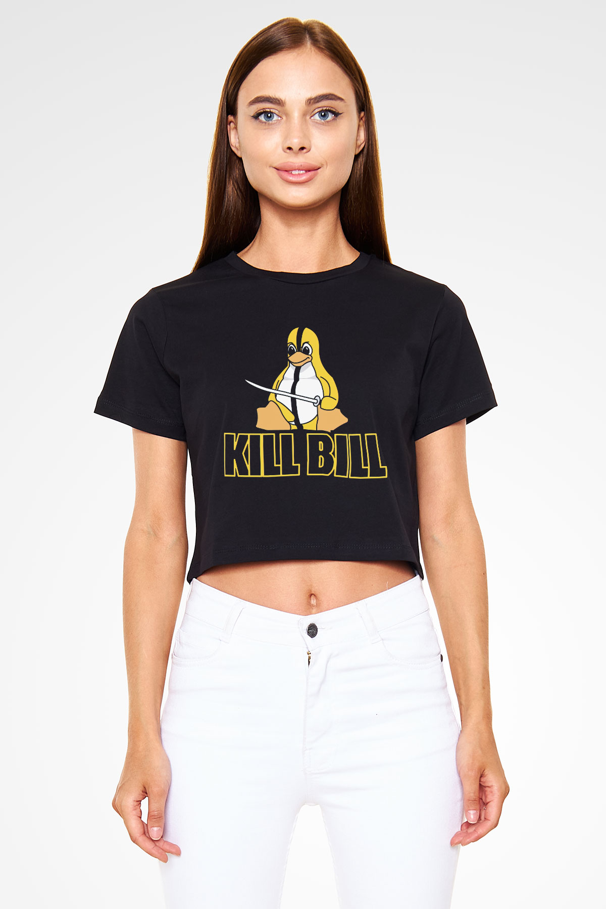 Kill Bill Siyah Crop Top Tişört