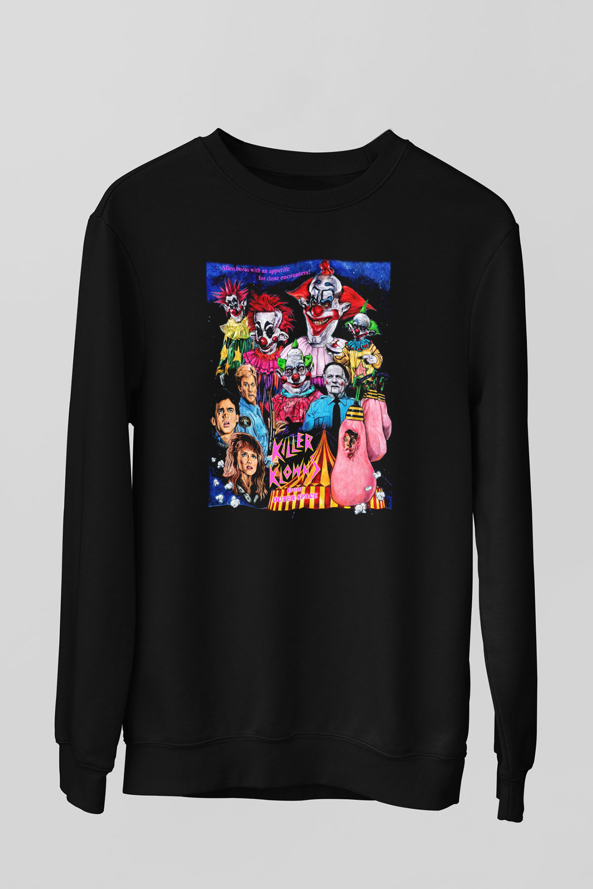 Killer Klowns from Outer Space Siyah Unisex Sweatshirt