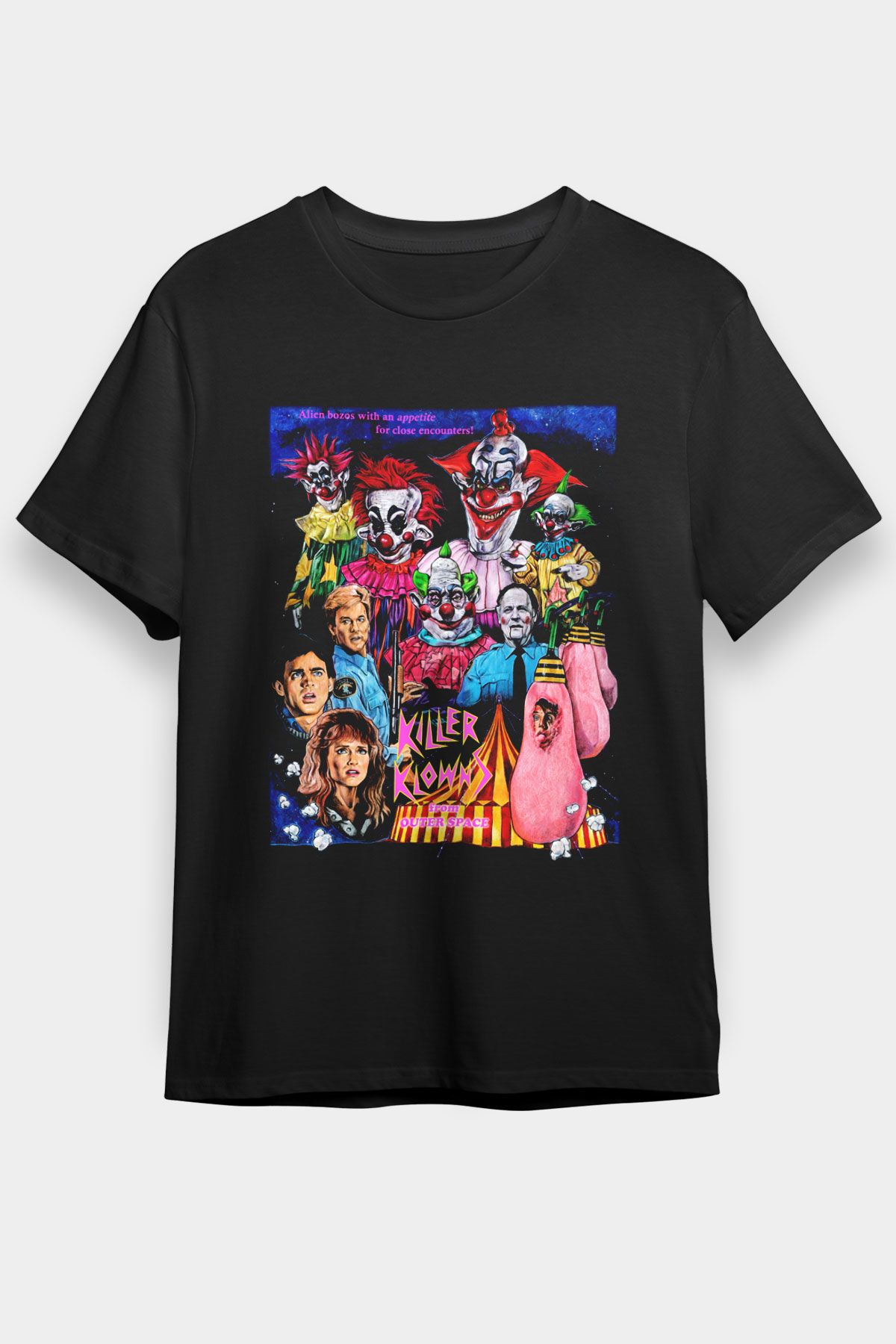 Killer Klowns from Outer Space Siyah Unisex Tişört