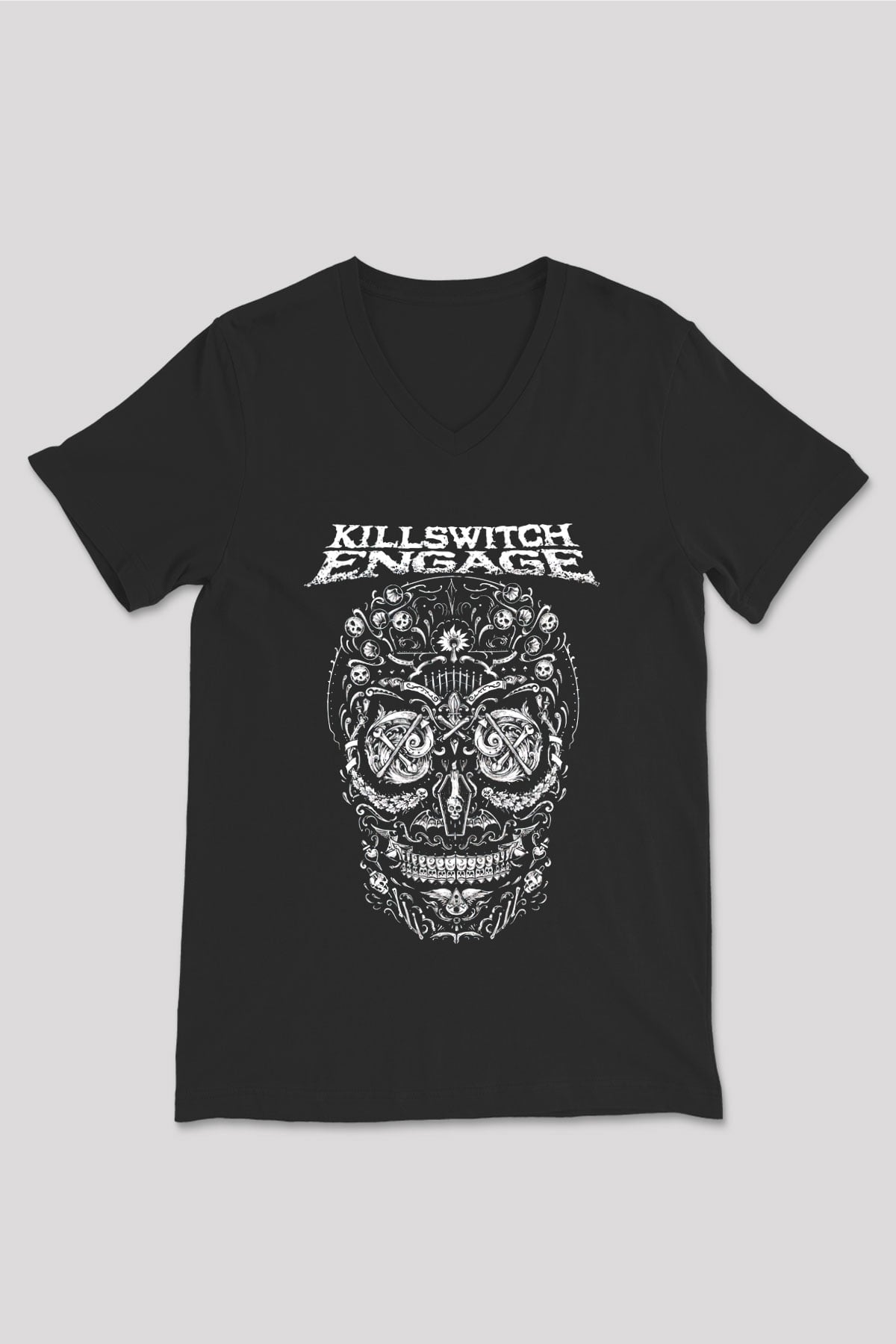 Killswitch Engage Siyah Unisex V Yaka Tişört T-Shirt