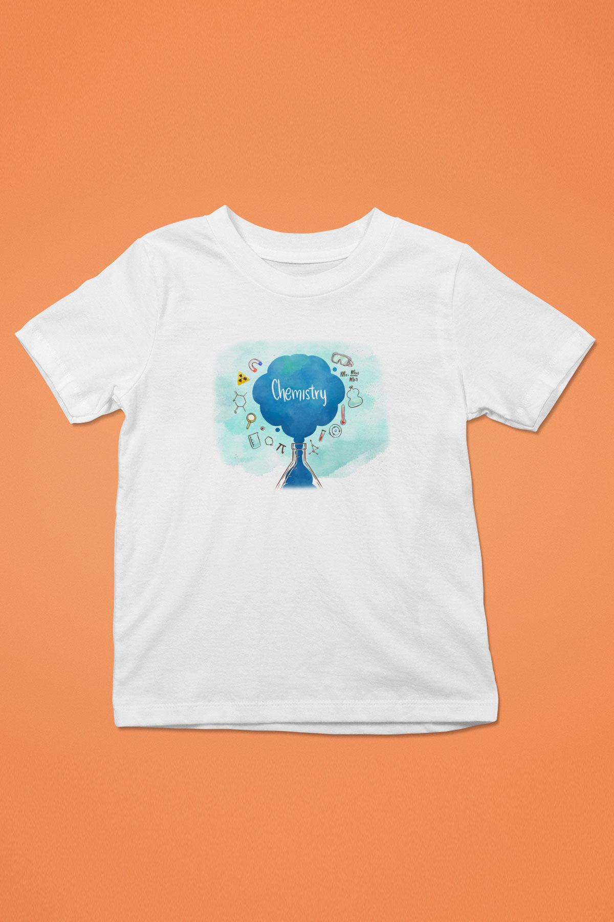 Kimya Formülleri Baskılı Unisex Beyaz Çocuk Tişört