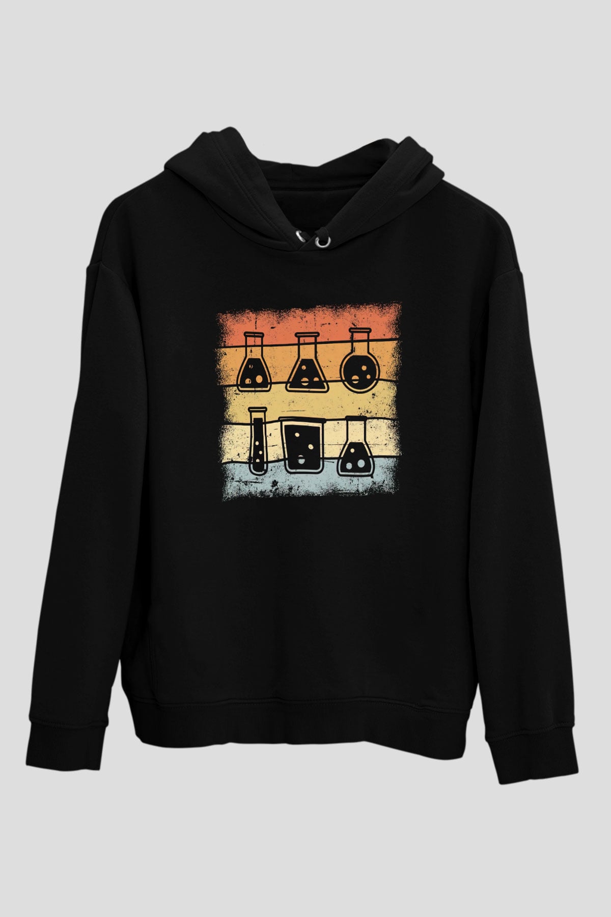 Kimyager Siyah Unisex Kapüşonlu Sweatshirt