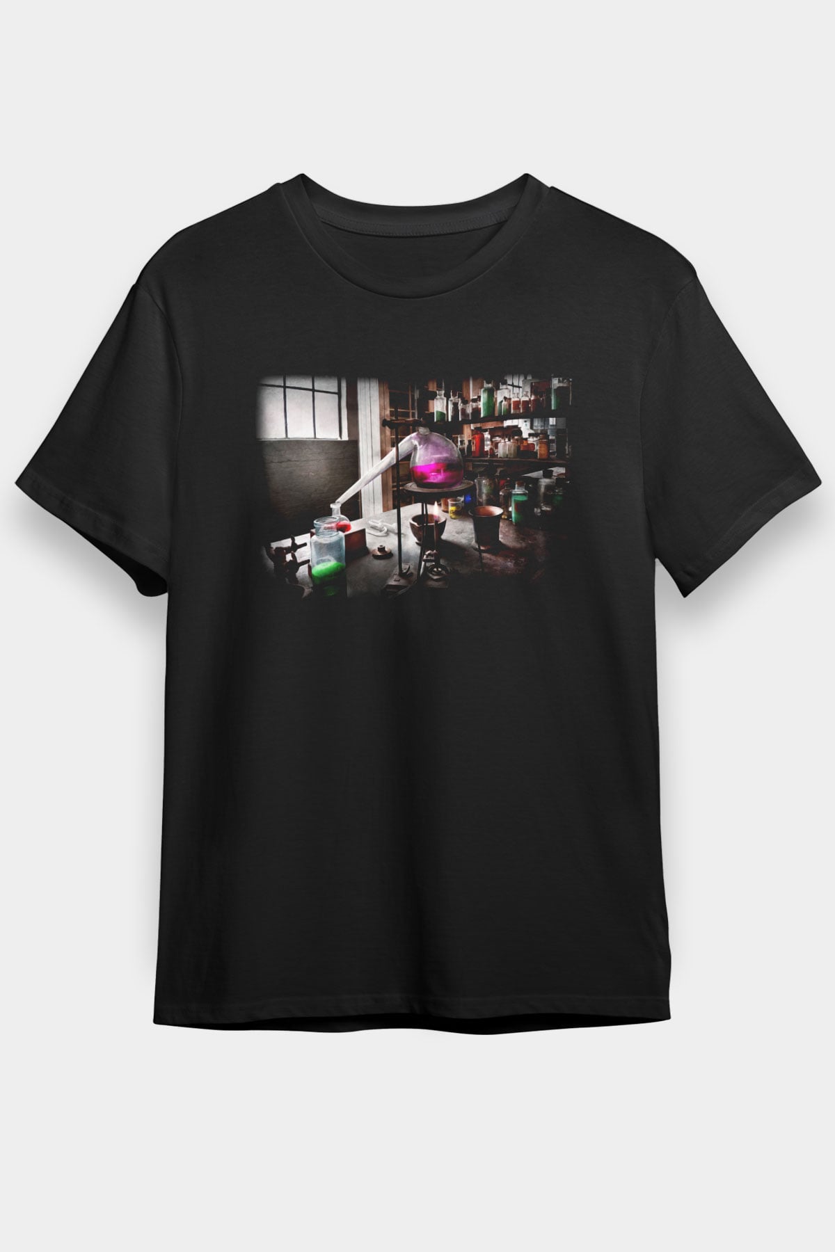 Kimyager Siyah Unisex Tişört T-Shirt - TişörtFabrikası