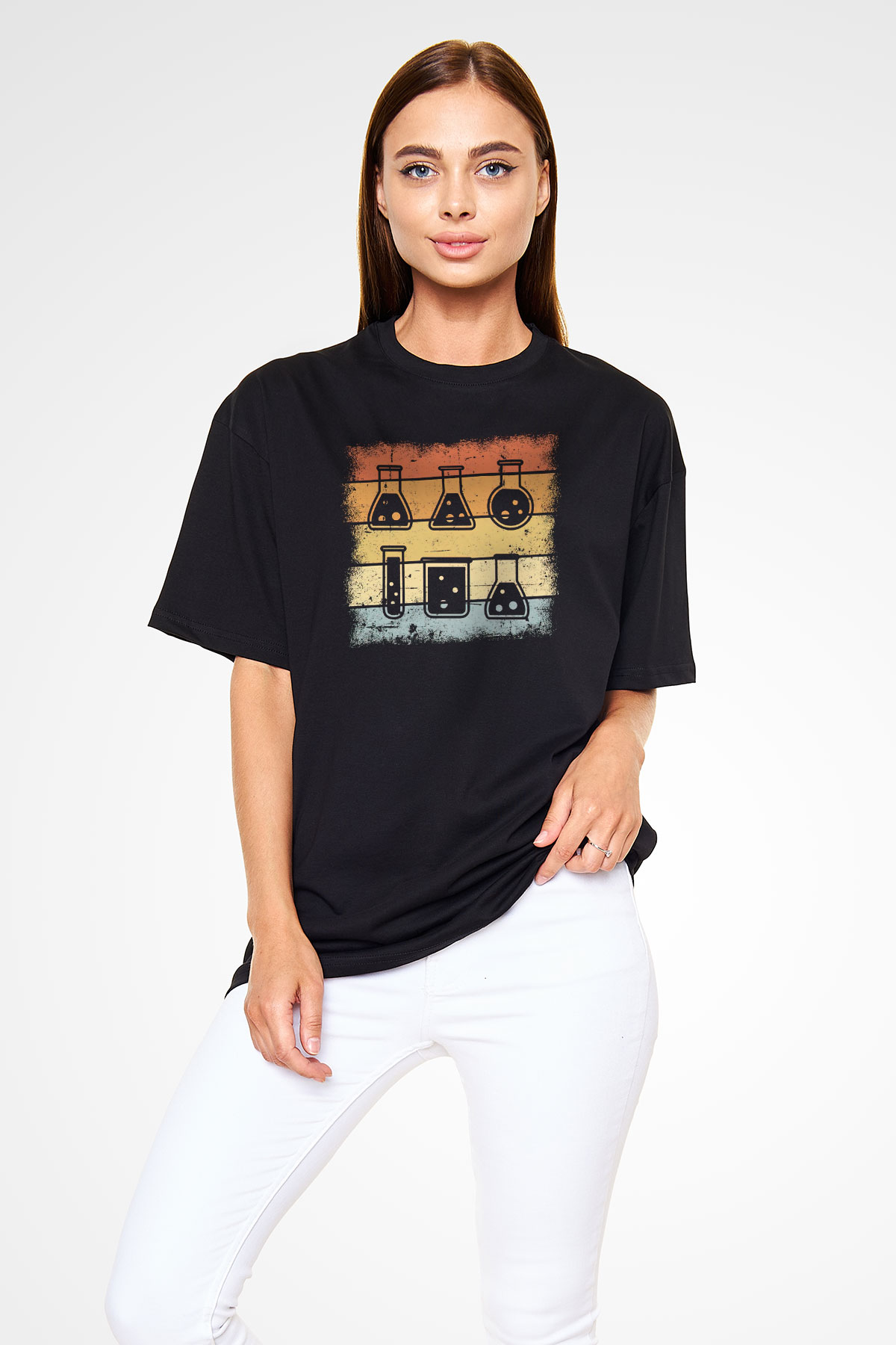 Kimyager Siyah Oversize Tişört Oversize T-shirt - TişörtFabrikası