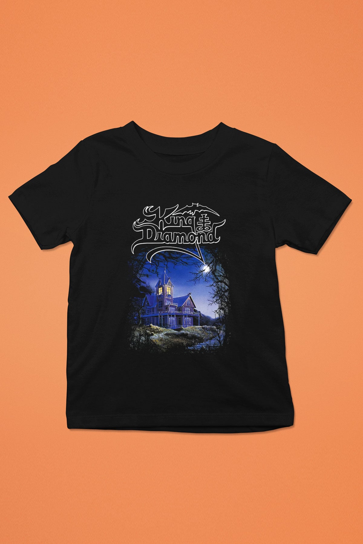 King Diamond Baskılı Siyah Unisex Çocuk Tişört