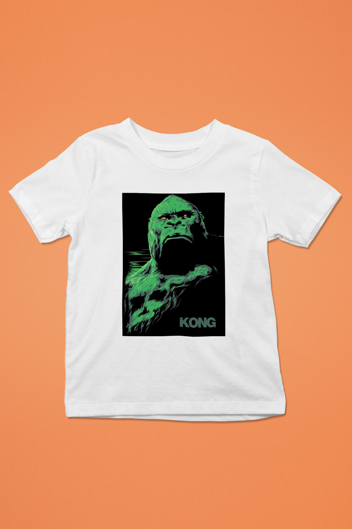 King Kong Baskılı Beyaz Unisex Çocuk Tişört