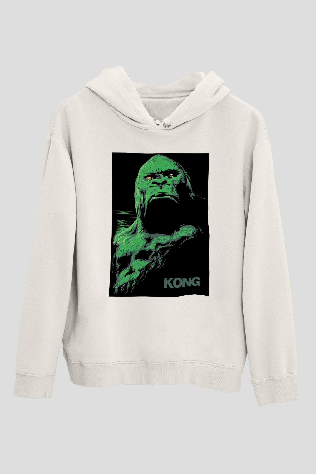 King Kong Beyaz Unisex Hoodie