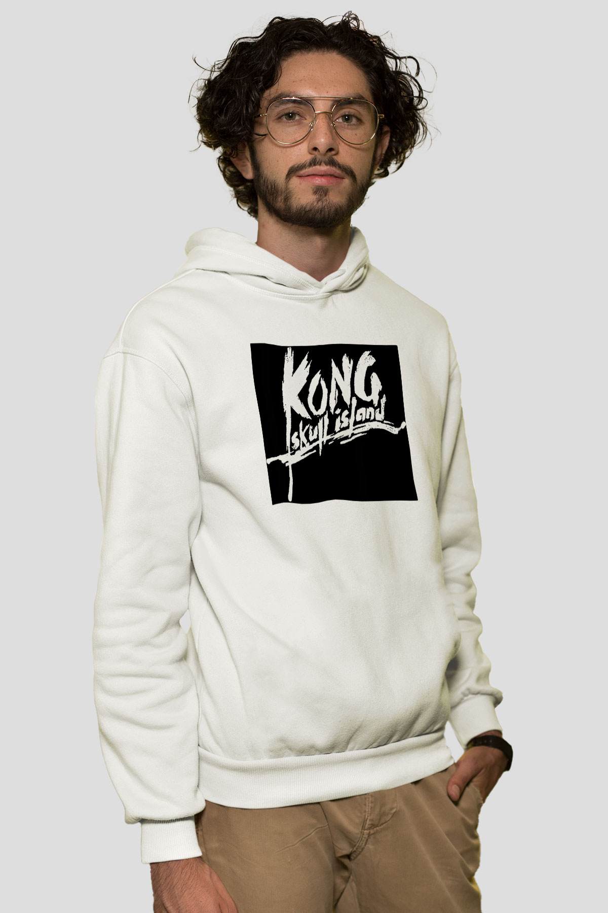 King Kong Beyaz Unisex Hoodie
