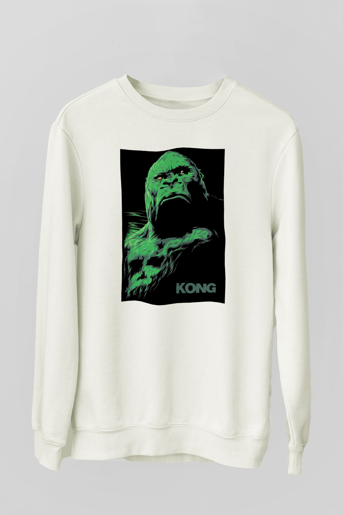 King Kong Beyaz Unisex Sweatshirt