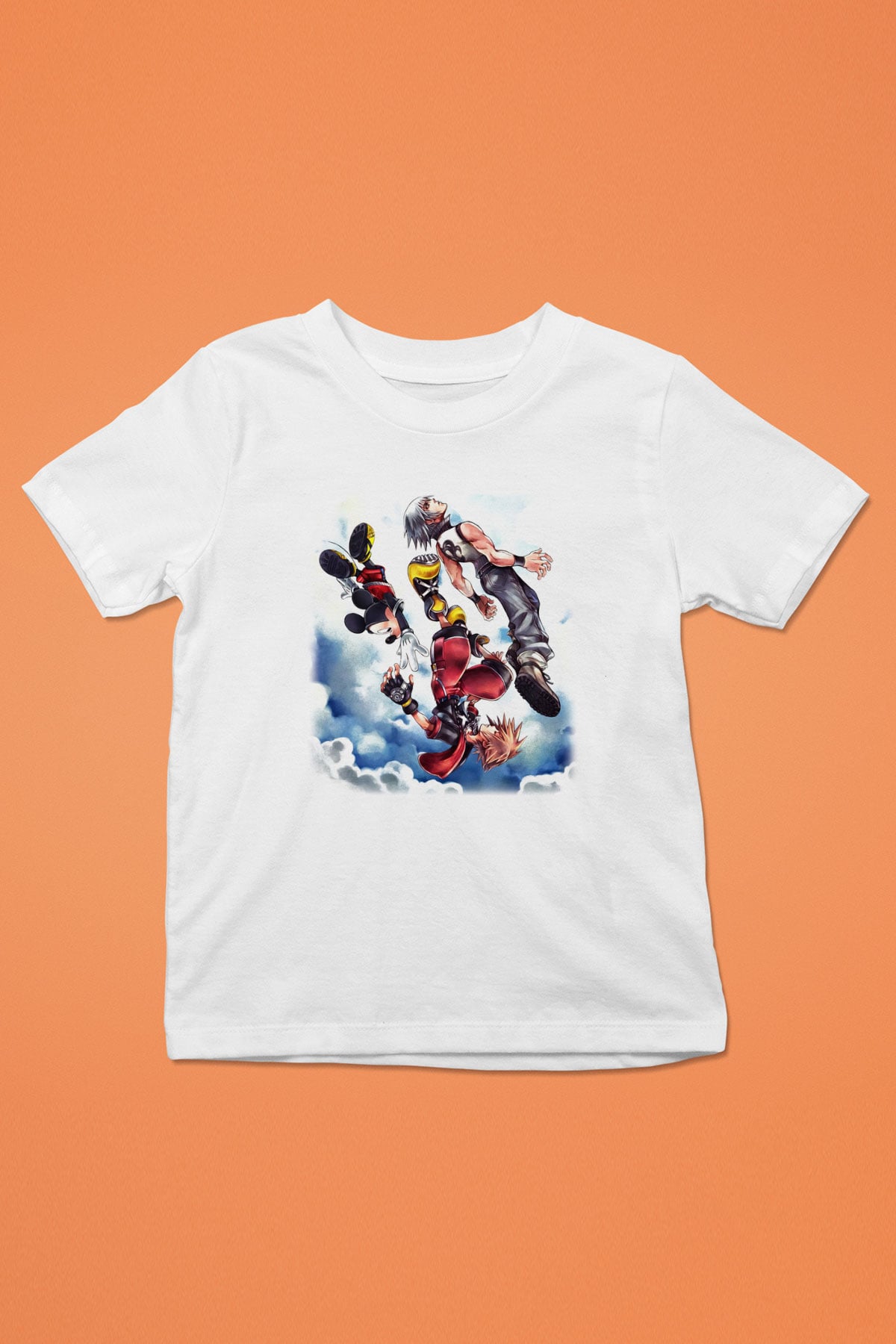 Kingdom Hearts Baskılı Beyaz Unisex Çocuk Tişört