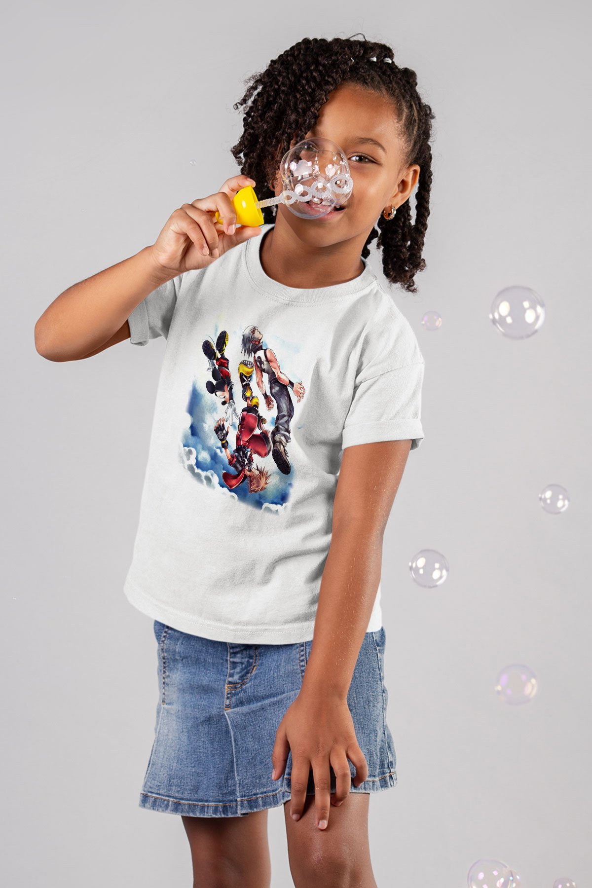 Kingdom Hearts Baskılı Beyaz Unisex Çocuk Tişört