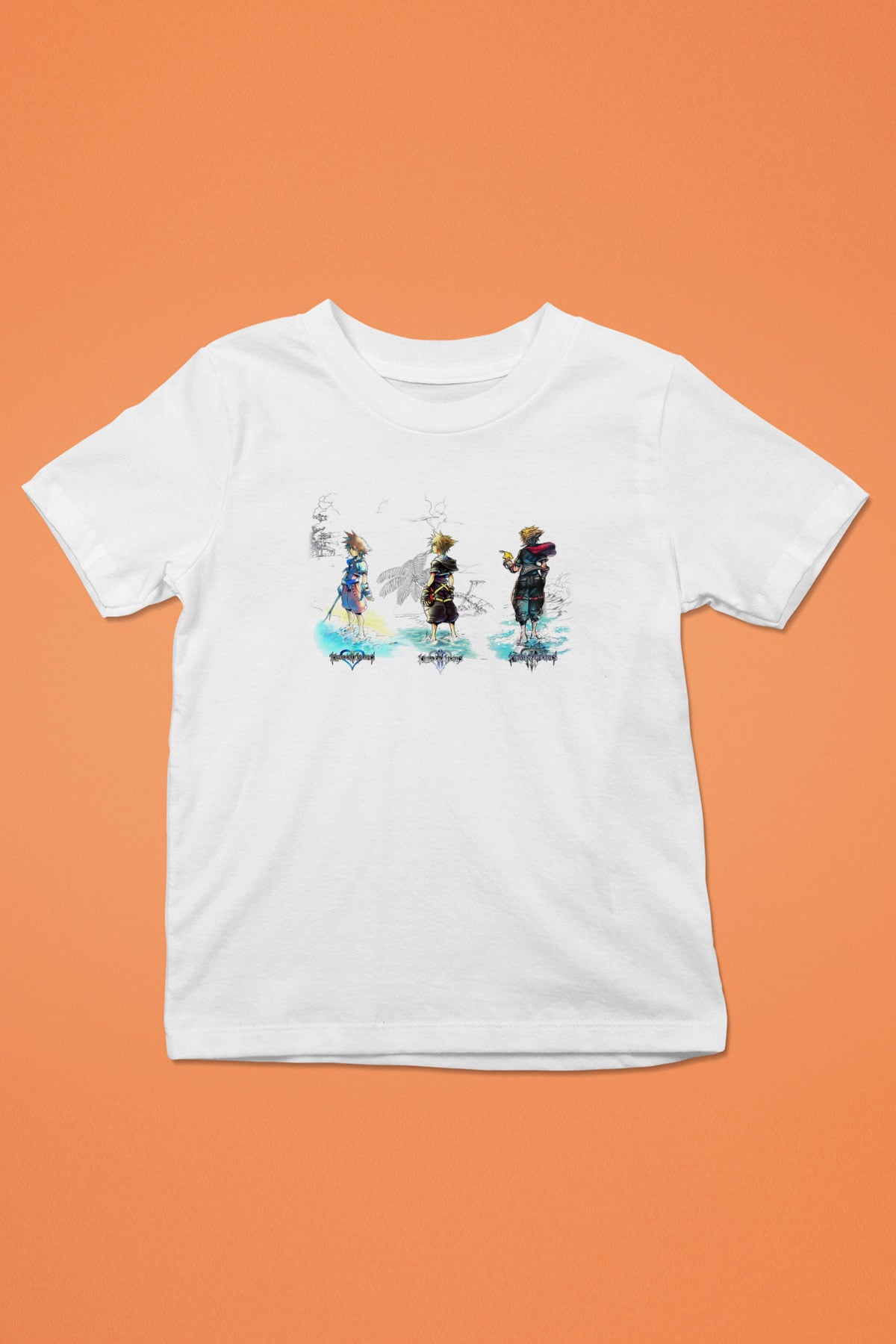 Kingdom Hearts Beyaz Unisex Çocuk Tişört