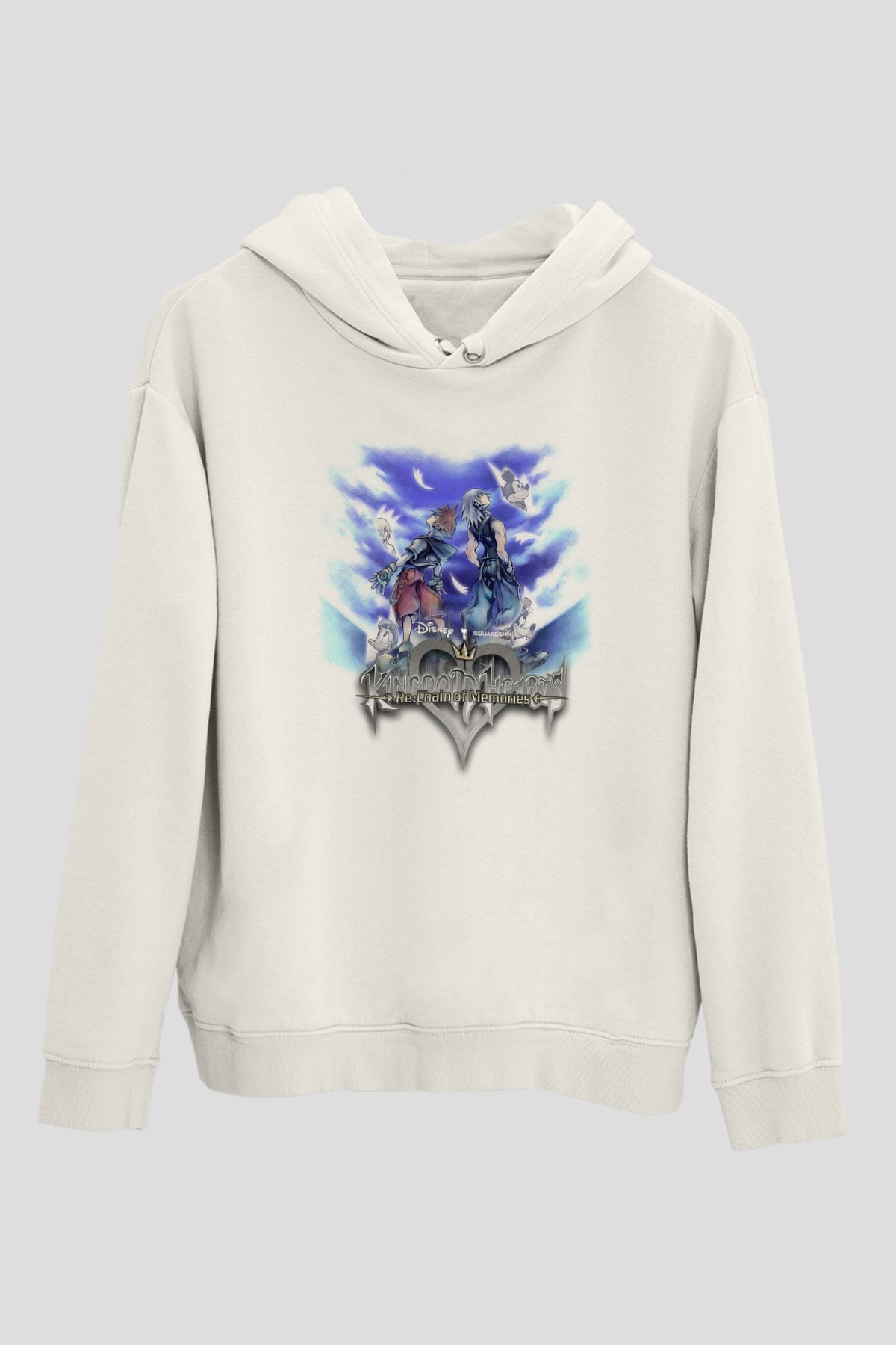 Kingdom Hearts Beyaz Unisex Hoodie