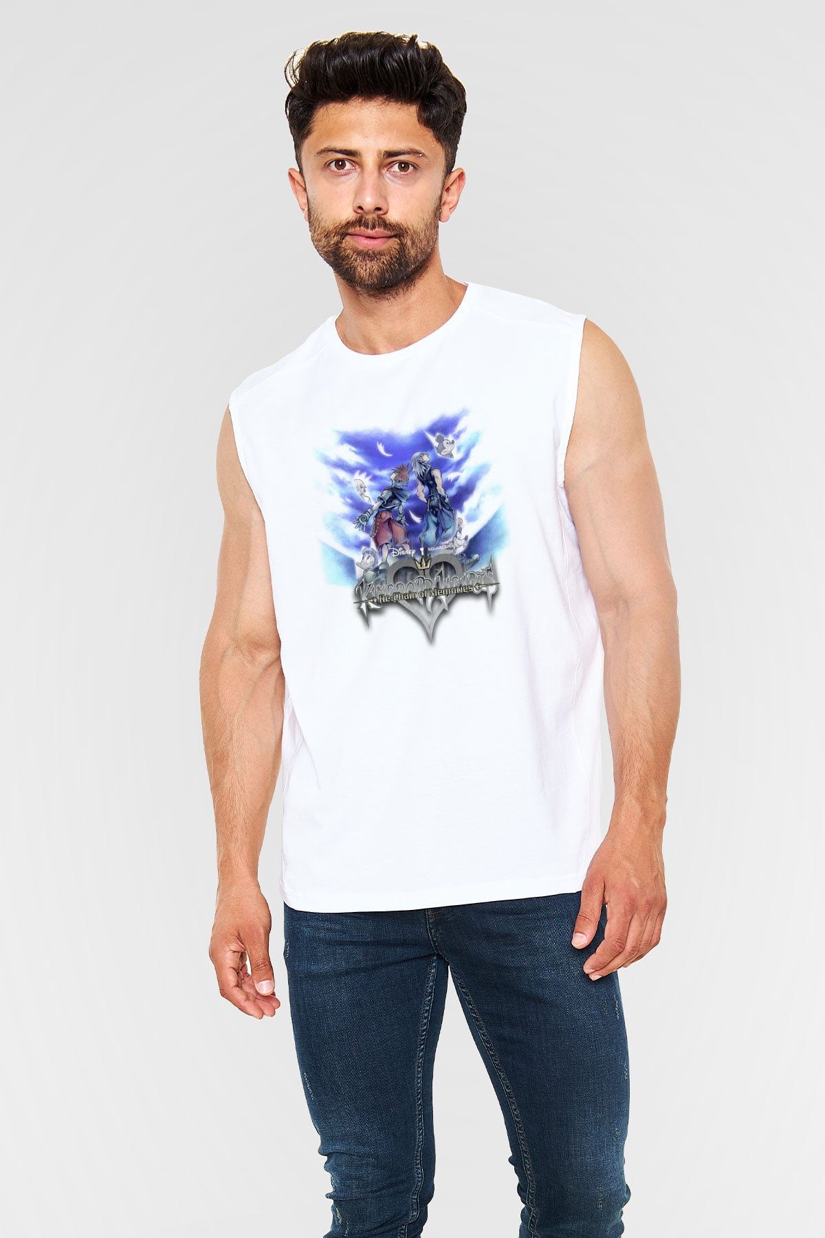Kingdom Hearts Beyaz Unisex Kolsuz Tişört
