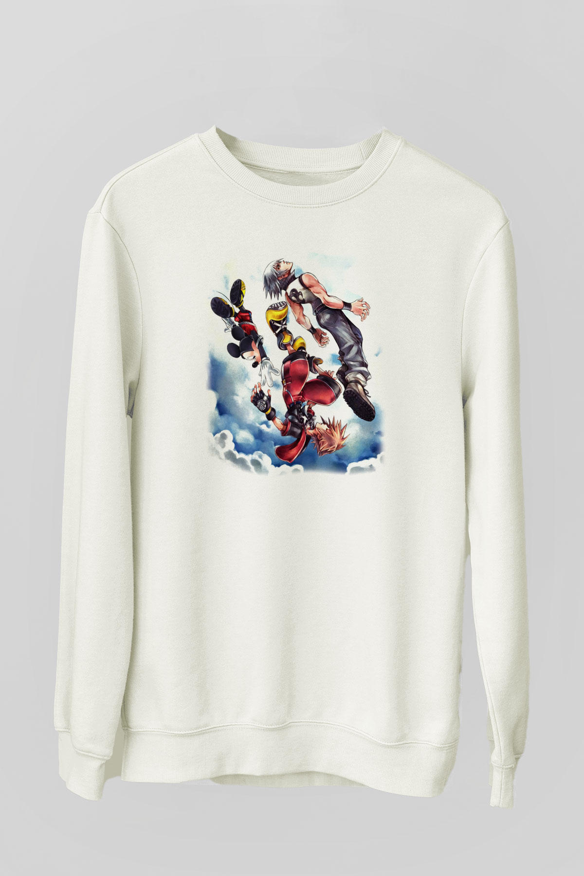 Kingdom Hearts Beyaz Unisex Sweatshirt