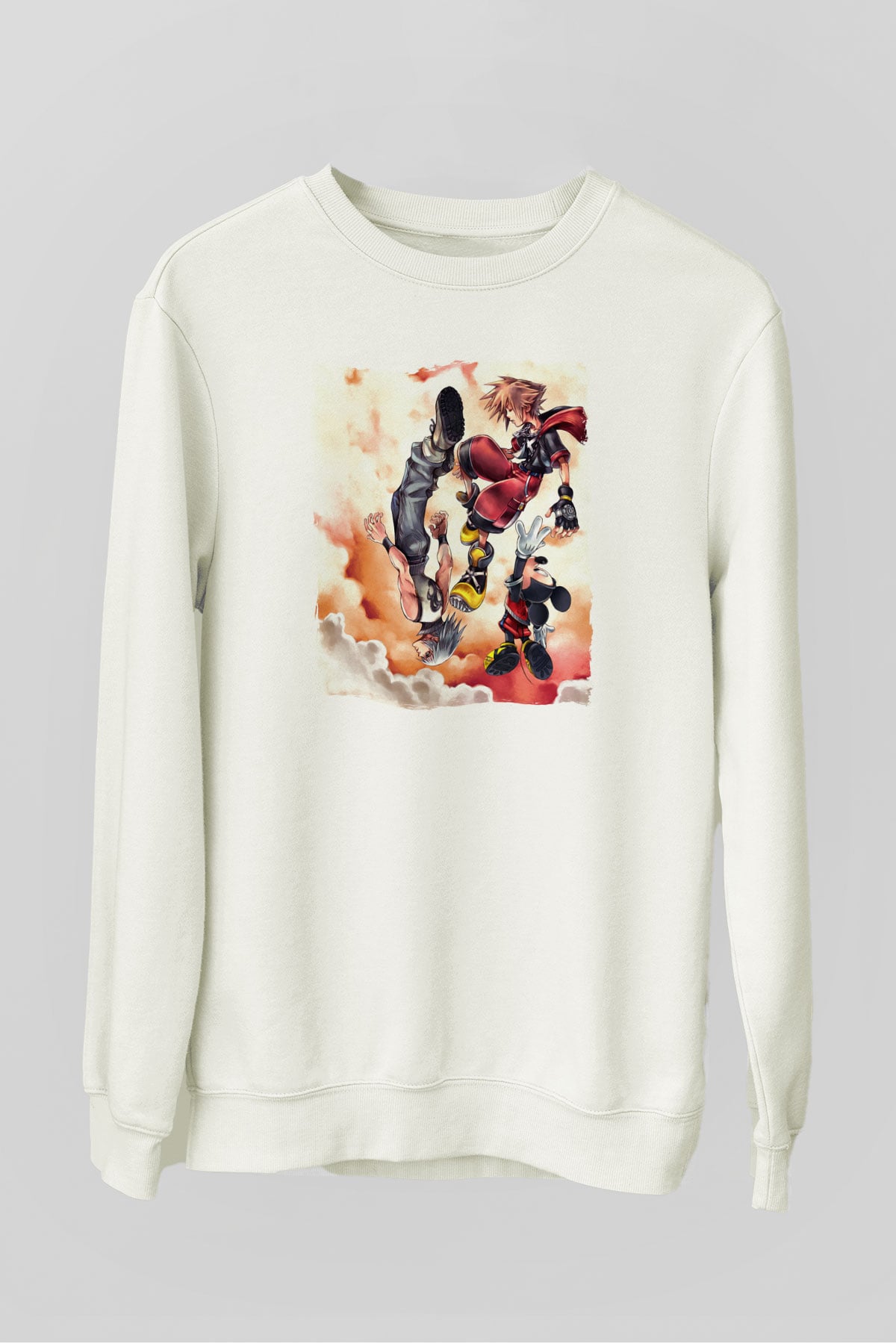 Kingdom Hearts Beyaz Unisex Sweatshirt