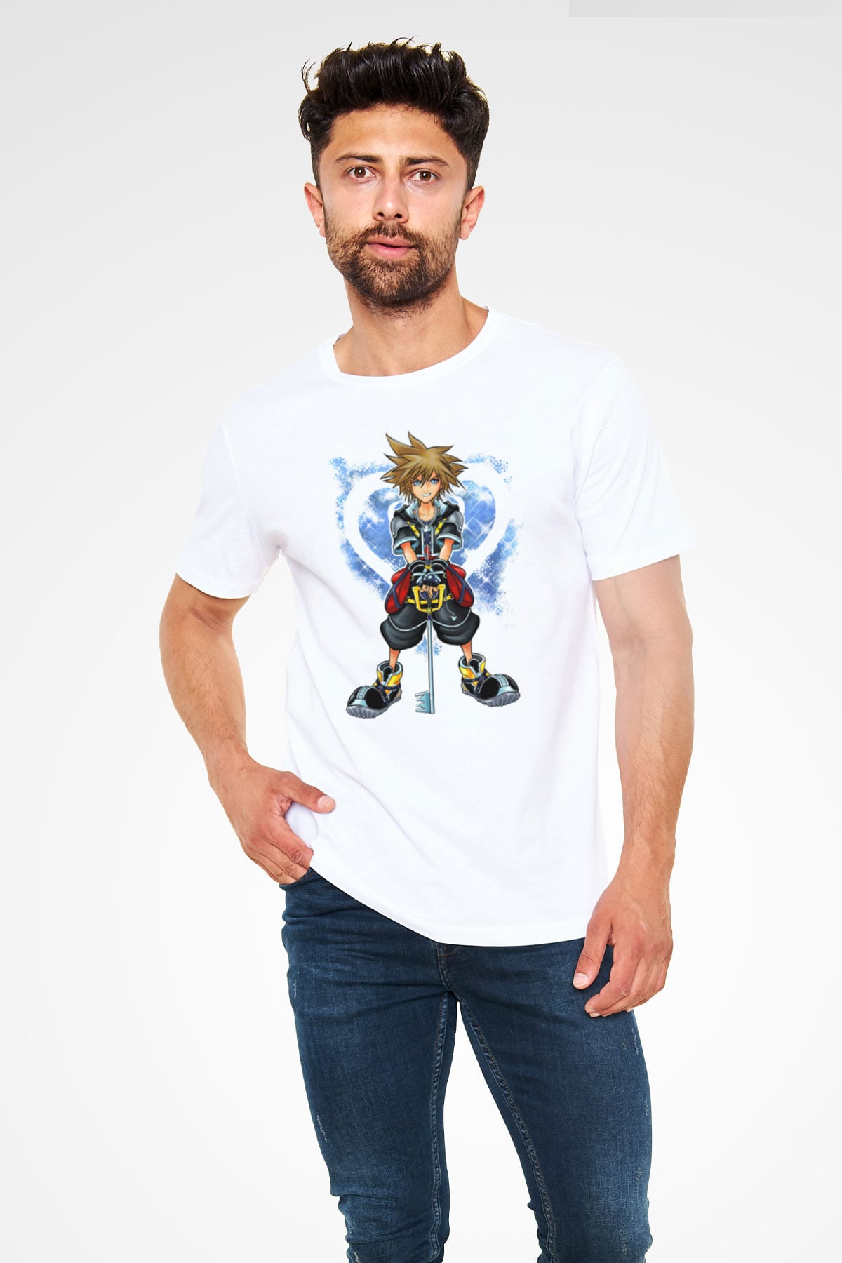 Kingdom Hearts Beyaz Unisex Tişört T-Shirt