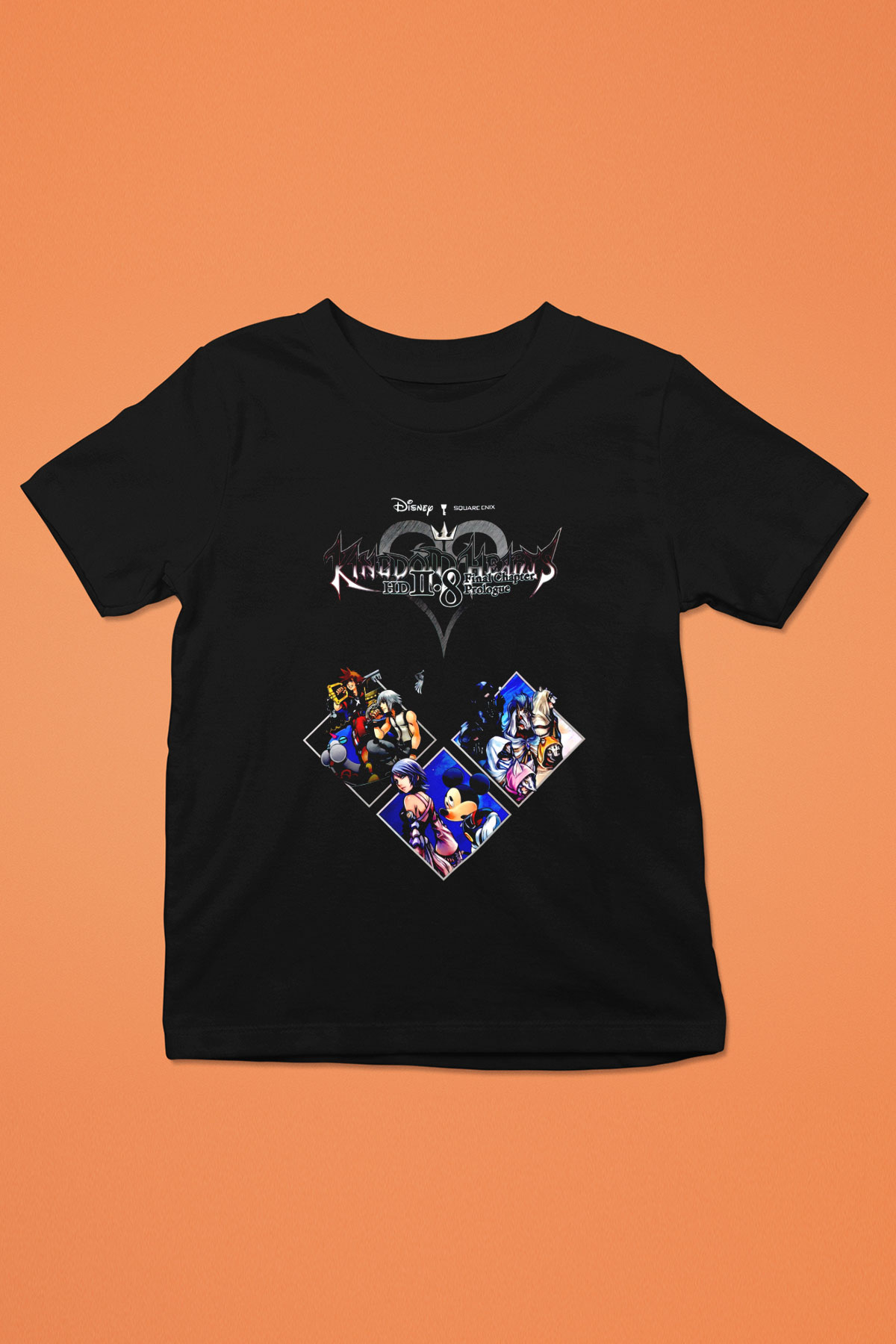 Kingdom Hearts Siyah Unisex Çocuk Tişört