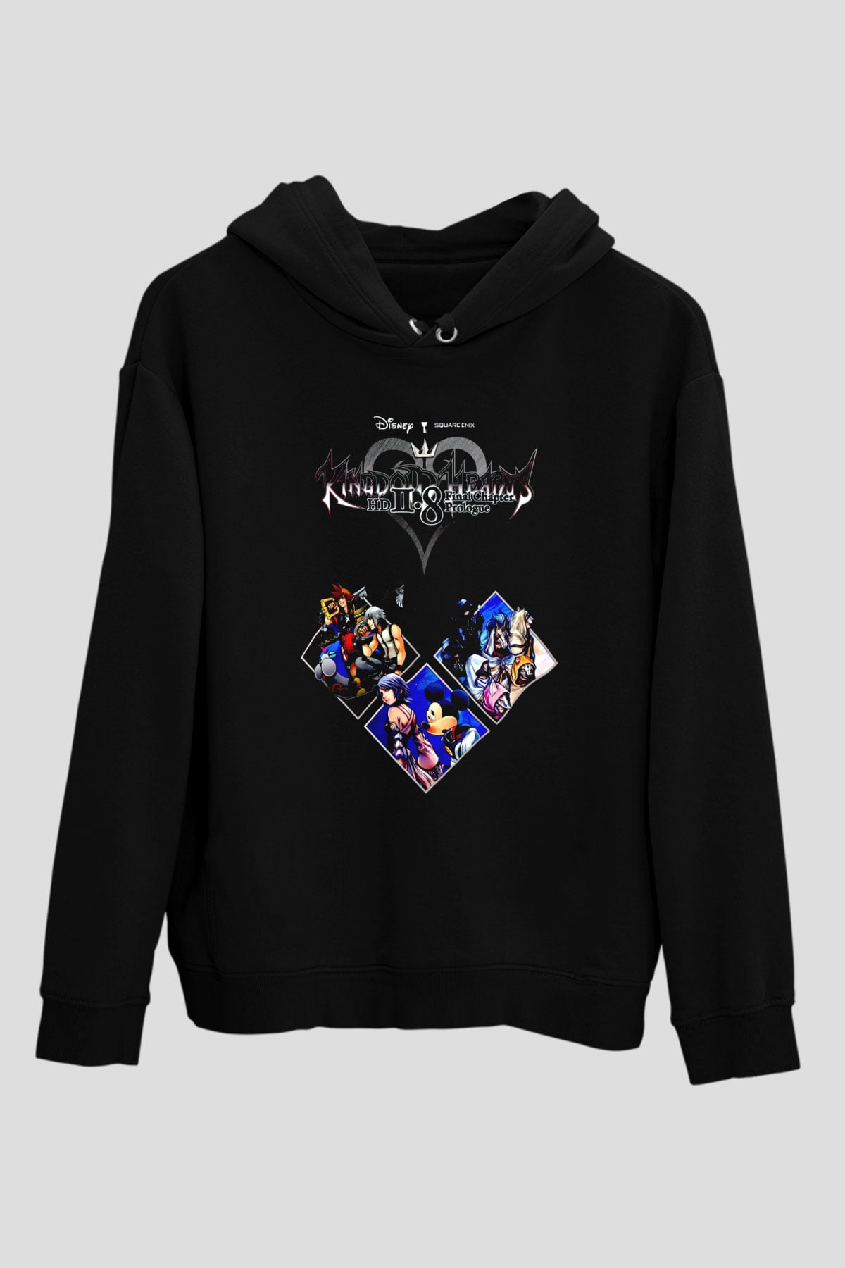 Kingdom Hearts Siyah Unisex Hoodie