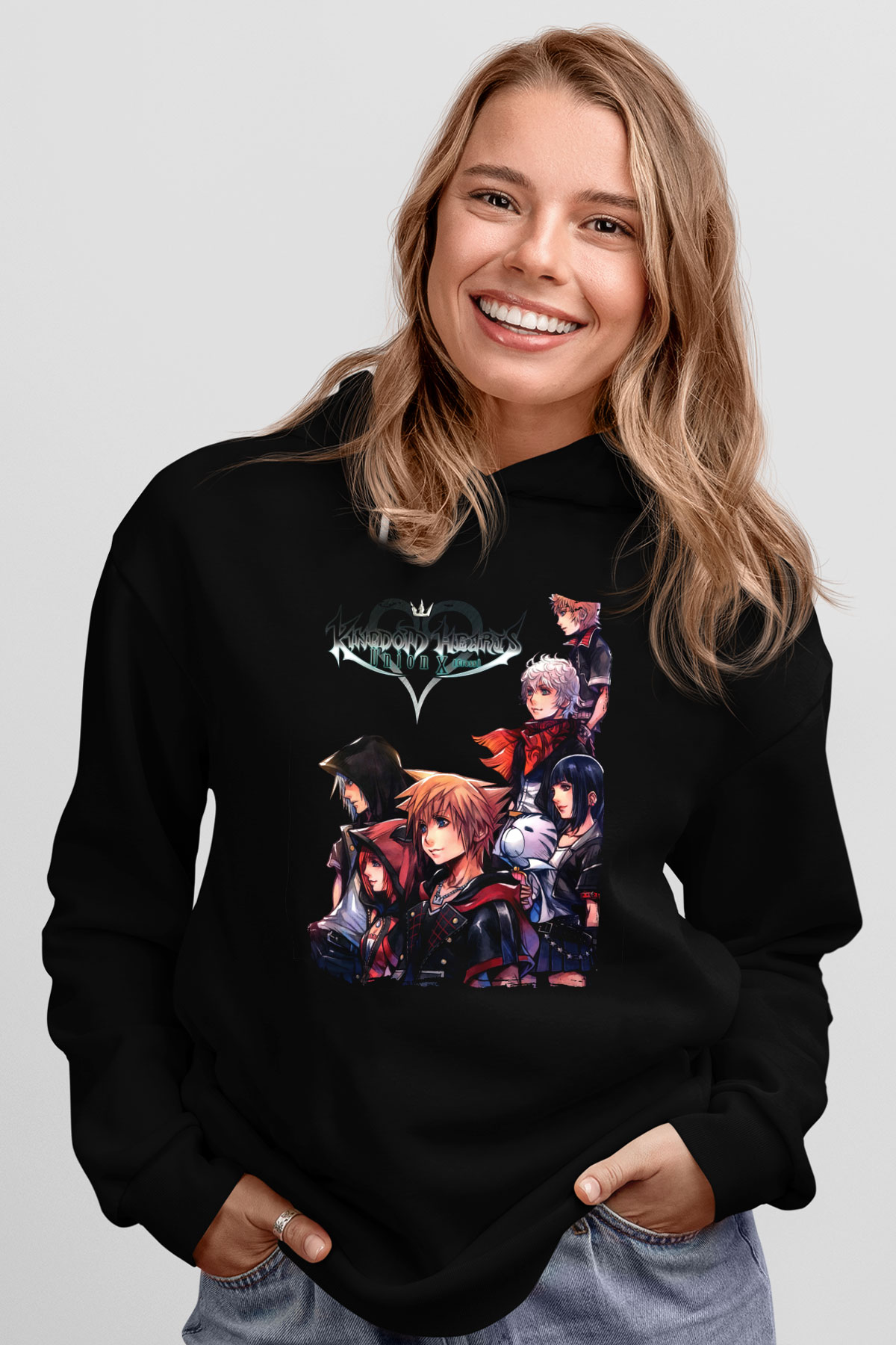 Kingdom Hearts Siyah Unisex Hoodie