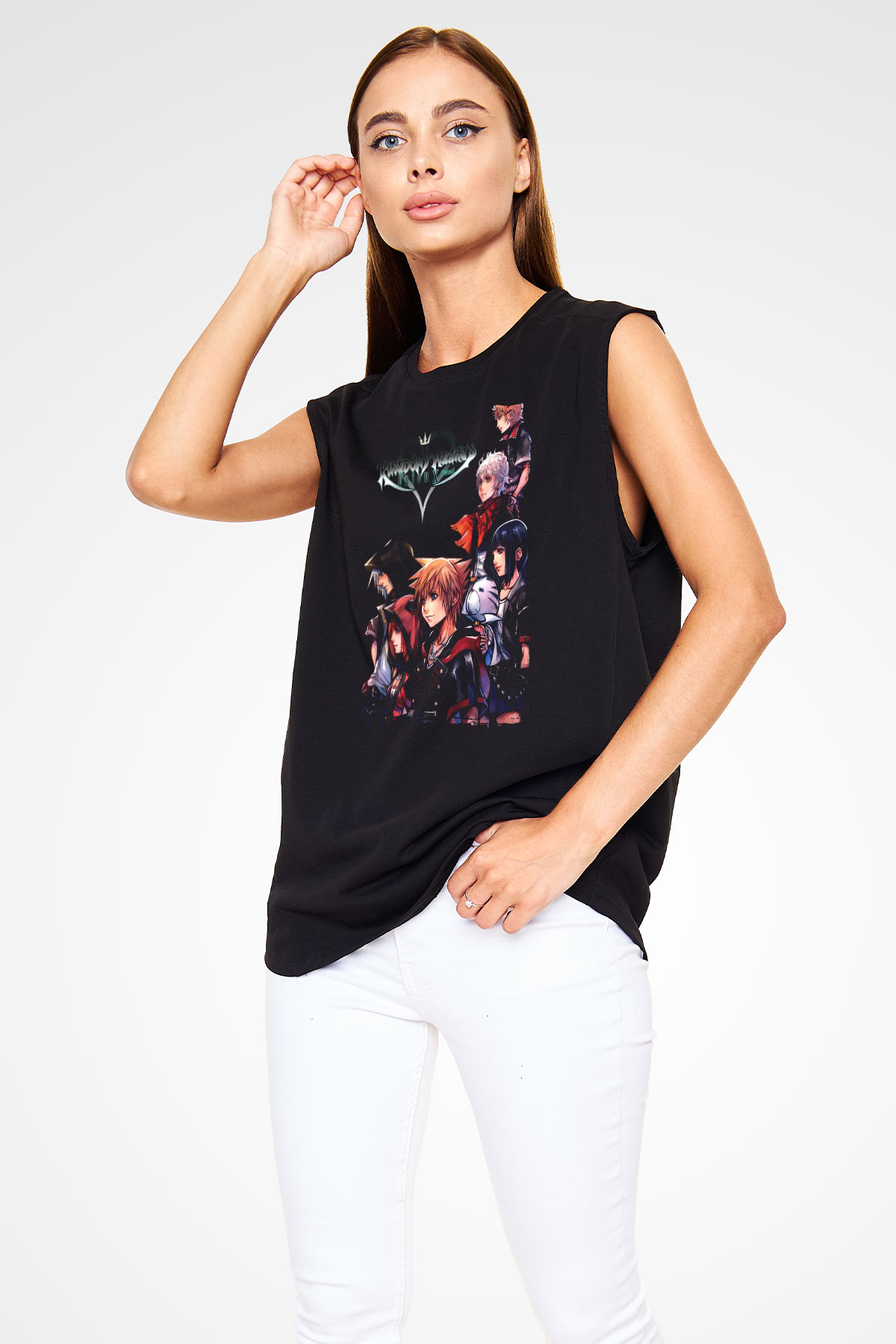 Kingdom Hearts Siyah Unisex Kolsuz Tişört