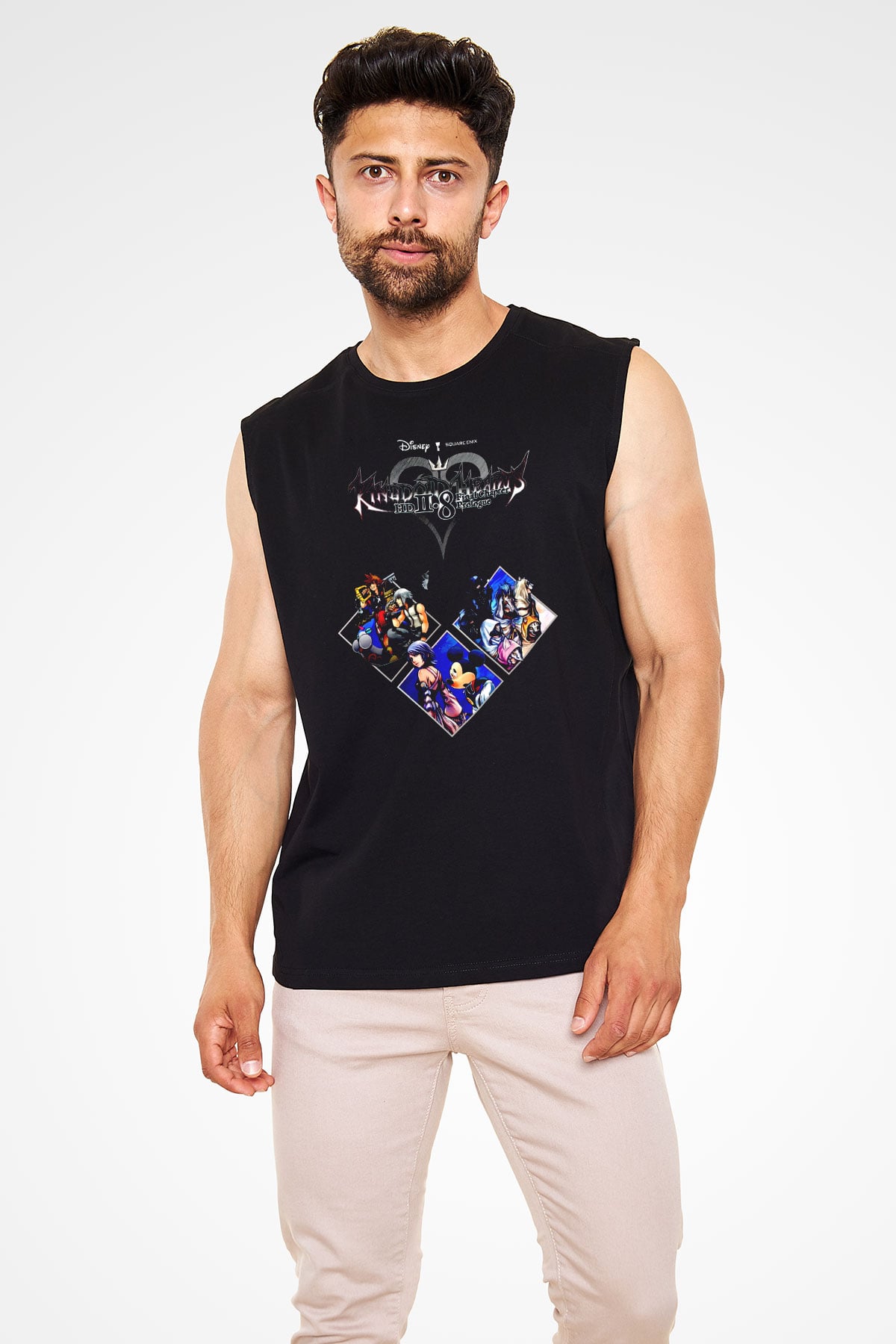Kingdom Hearts Siyah Unisex Kolsuz Tişört
