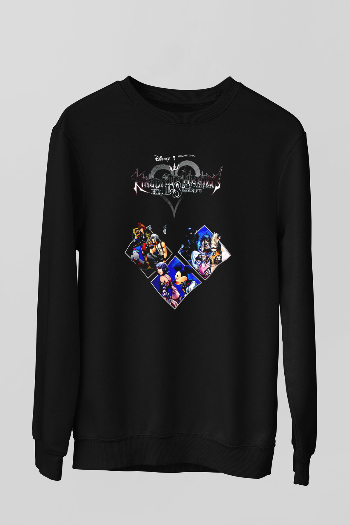 Kingdom Hearts Siyah Unisex Sweatshirt