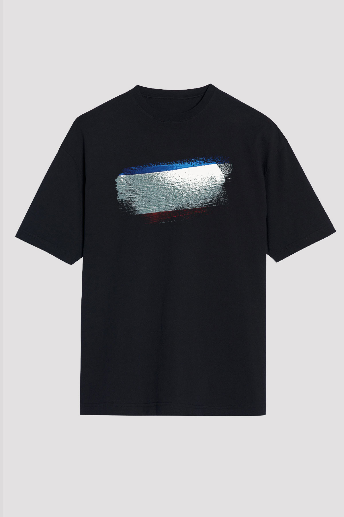 Kırım Yarımadası - Crimea Bayrağı Baskılı Unisex Siyah Oversize Tişört