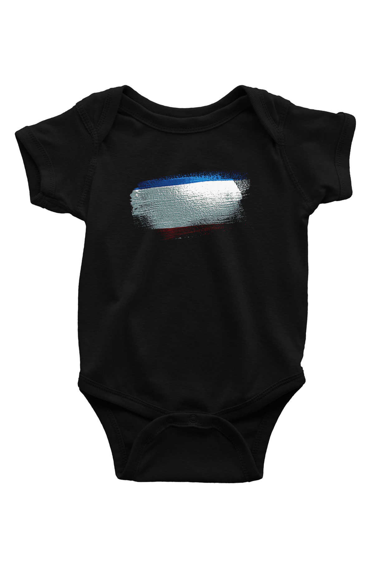 Kırım Yarımadası - Crimea Bayrağı Baskılı Unisex Siyah Bebek Body - Zıbın