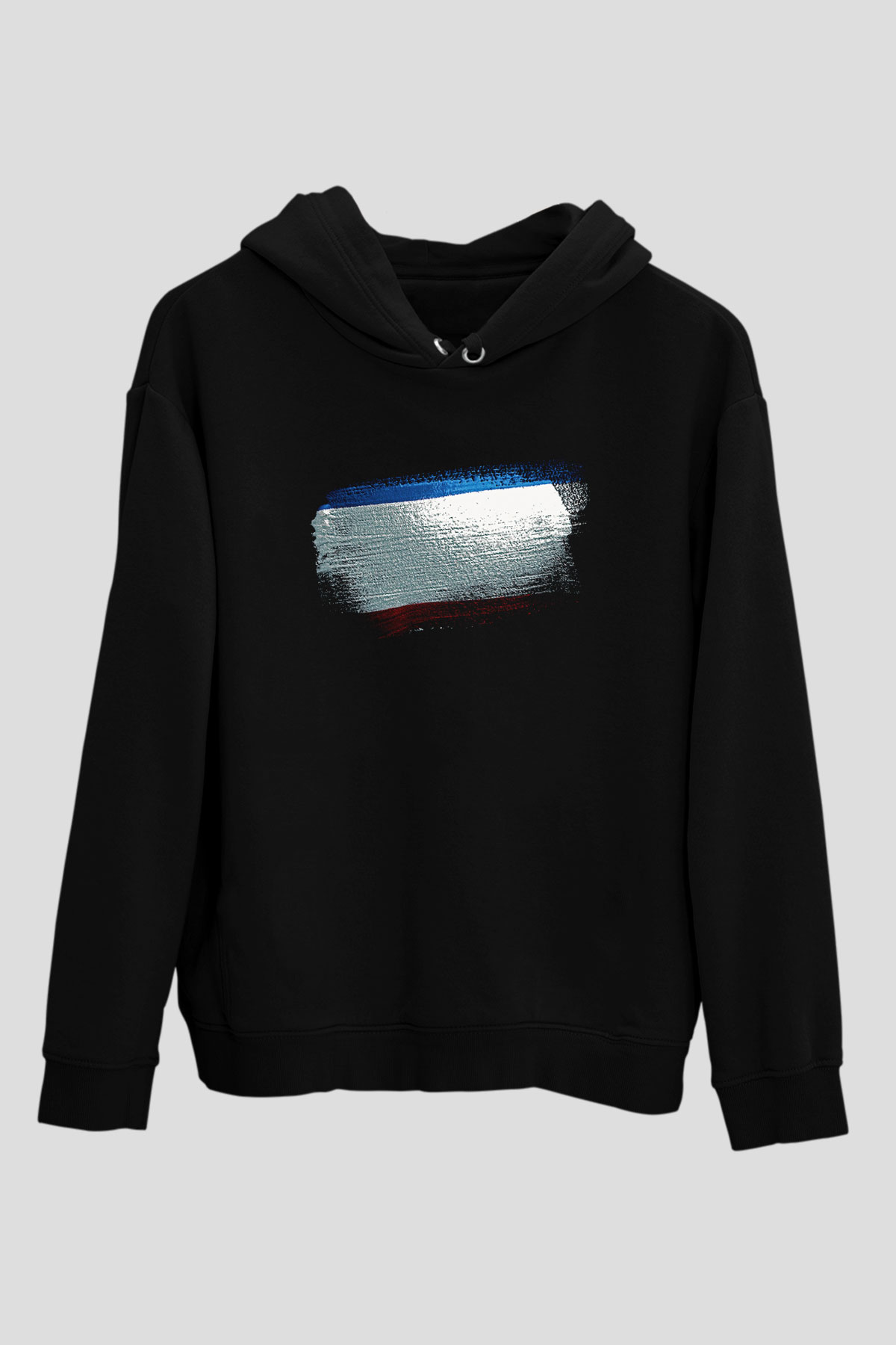 Kırım Yarımadası - Crimea Bayrağı Baskılı Unisex Siyah Kapüşonlu Sweatshirt