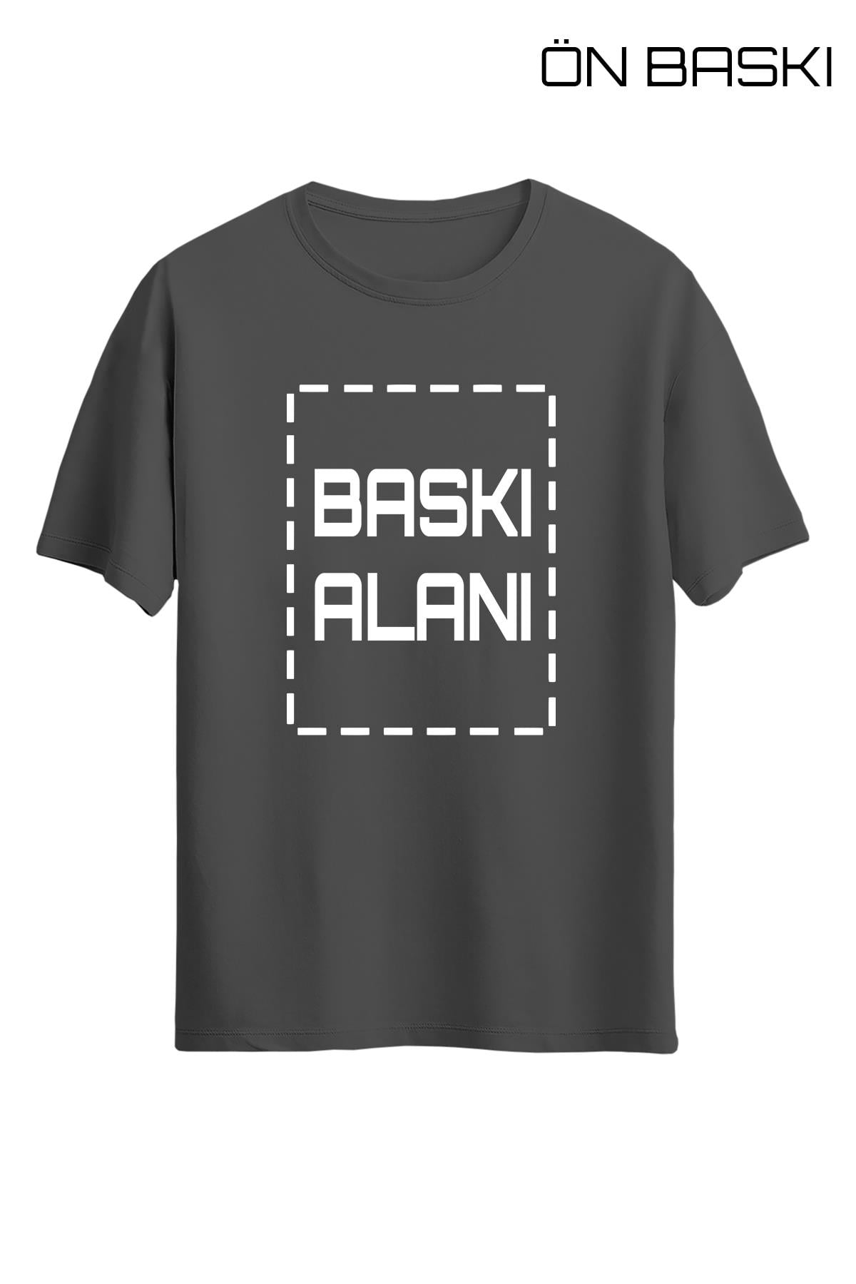Kişiye Özel Antrasit Unisex Tişört | T-Shirt Tasarla