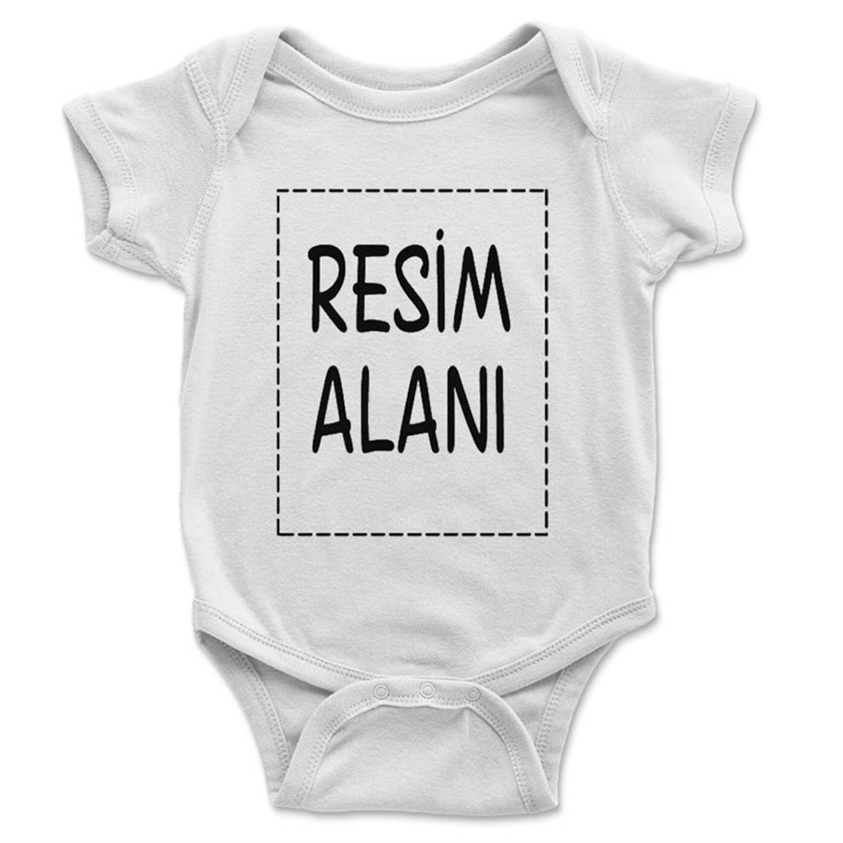 Kişiye Özel Beyaz Bebek Body, Bebek Zıbın, Bebek Tulumu Tasarla