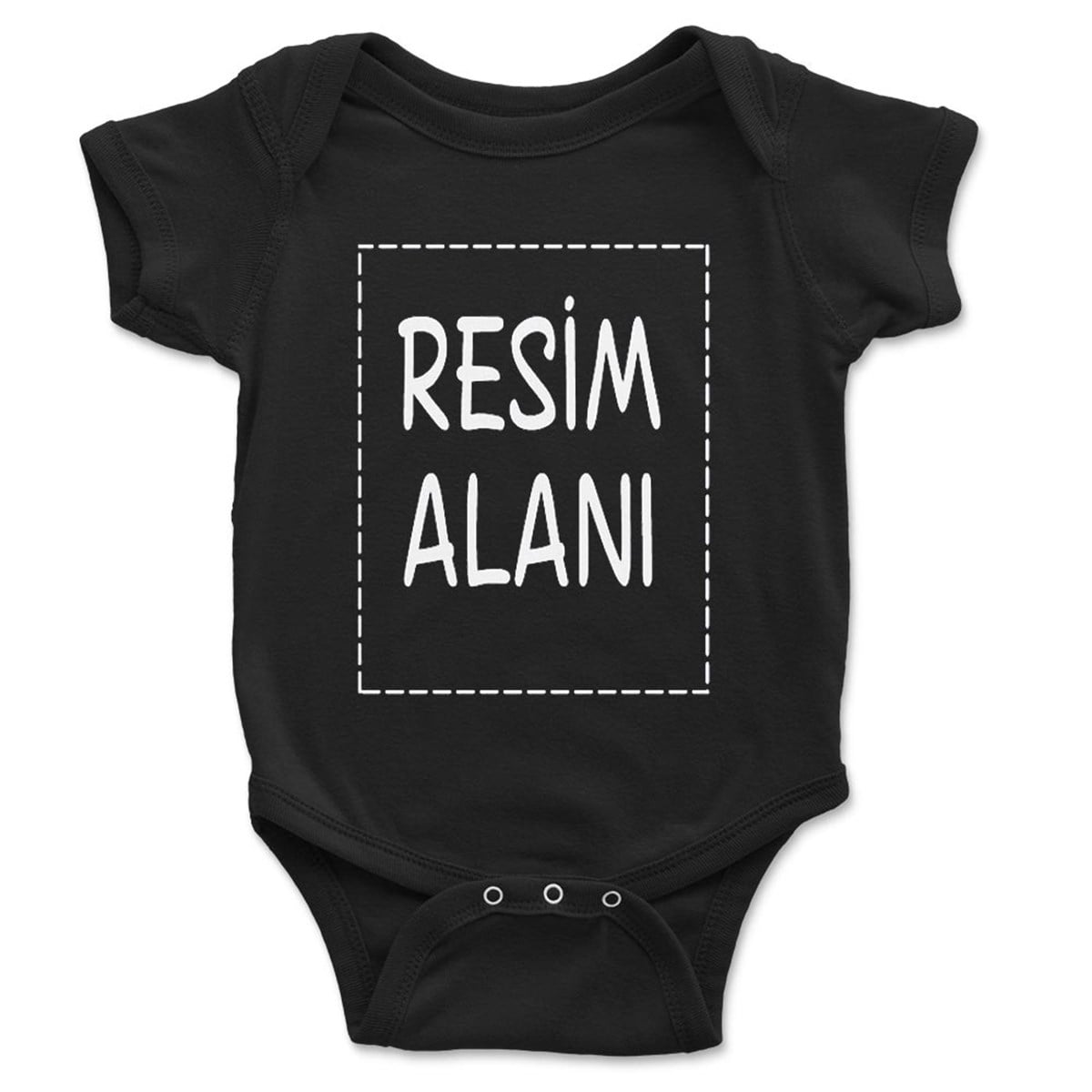 Kişiye Özel Siyah Bebek Body, Bebek Zıbın, Bebek Tulumu Tasarla