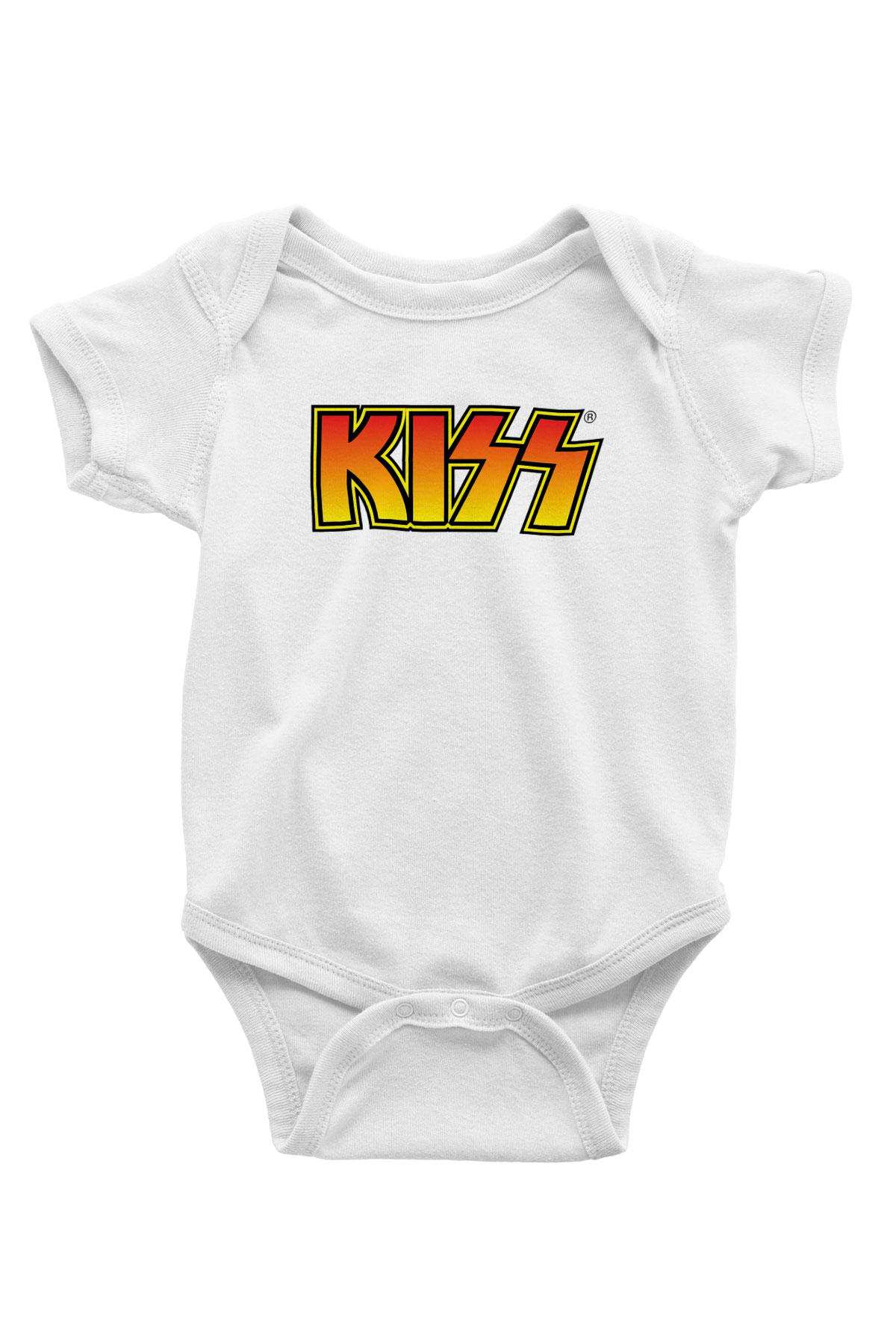 Kiss Baskılı Beyaz Unisex Bebek Body - Zıbın