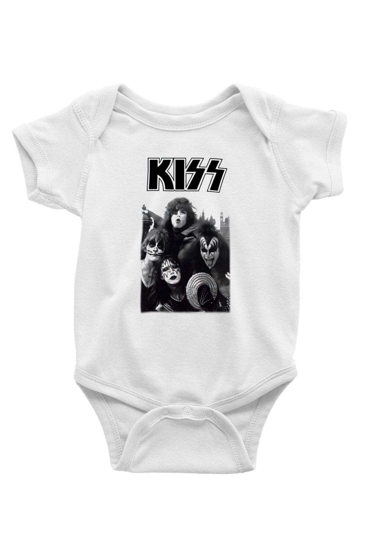 Kiss Baskılı Beyaz Unisex Bebek Body - Zıbın