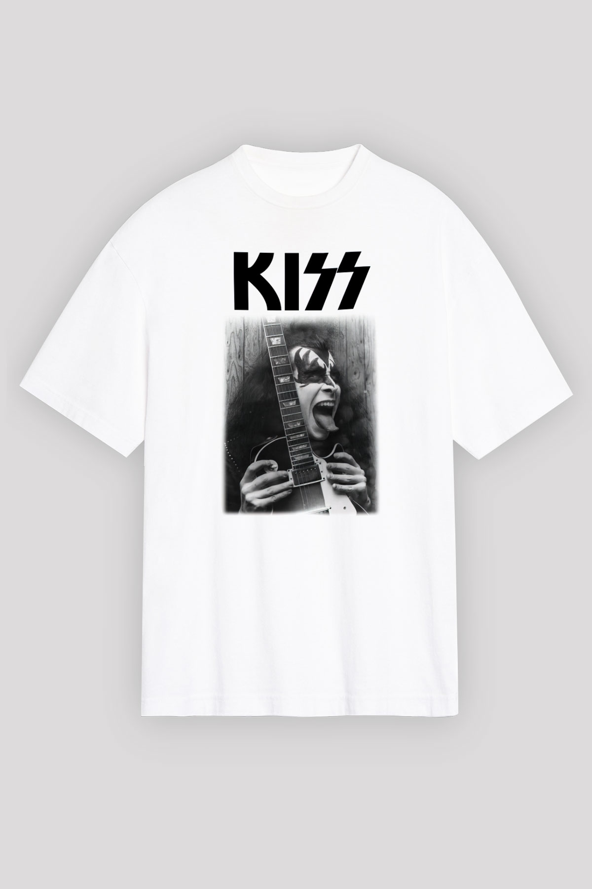 Kiss Beyaz Unisex Oversize Tişört T-Shirt