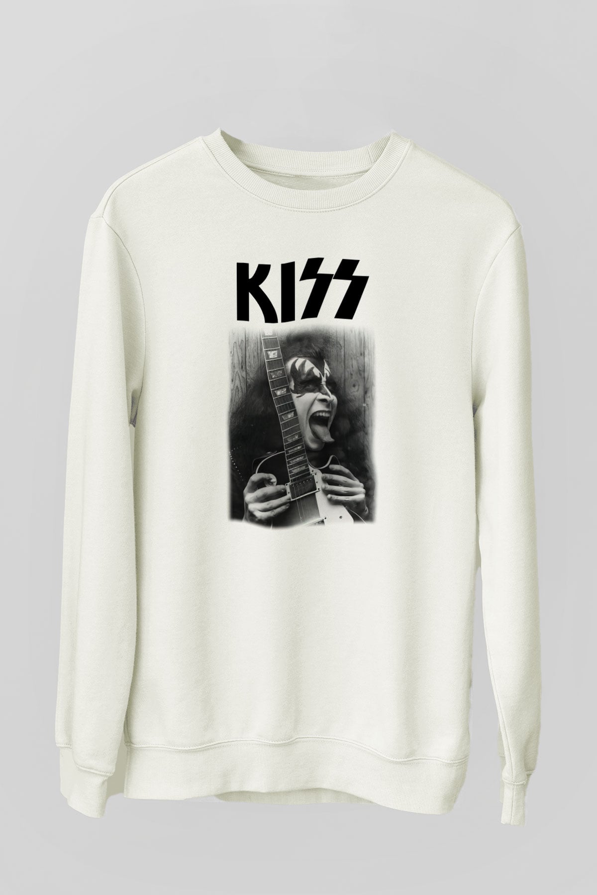 Kiss Beyaz Unisex Sweatshirt