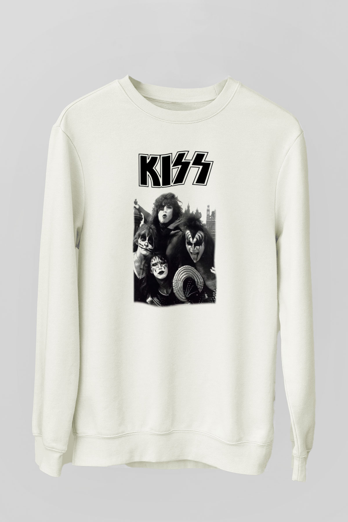 Kiss Beyaz Unisex Sweatshirt