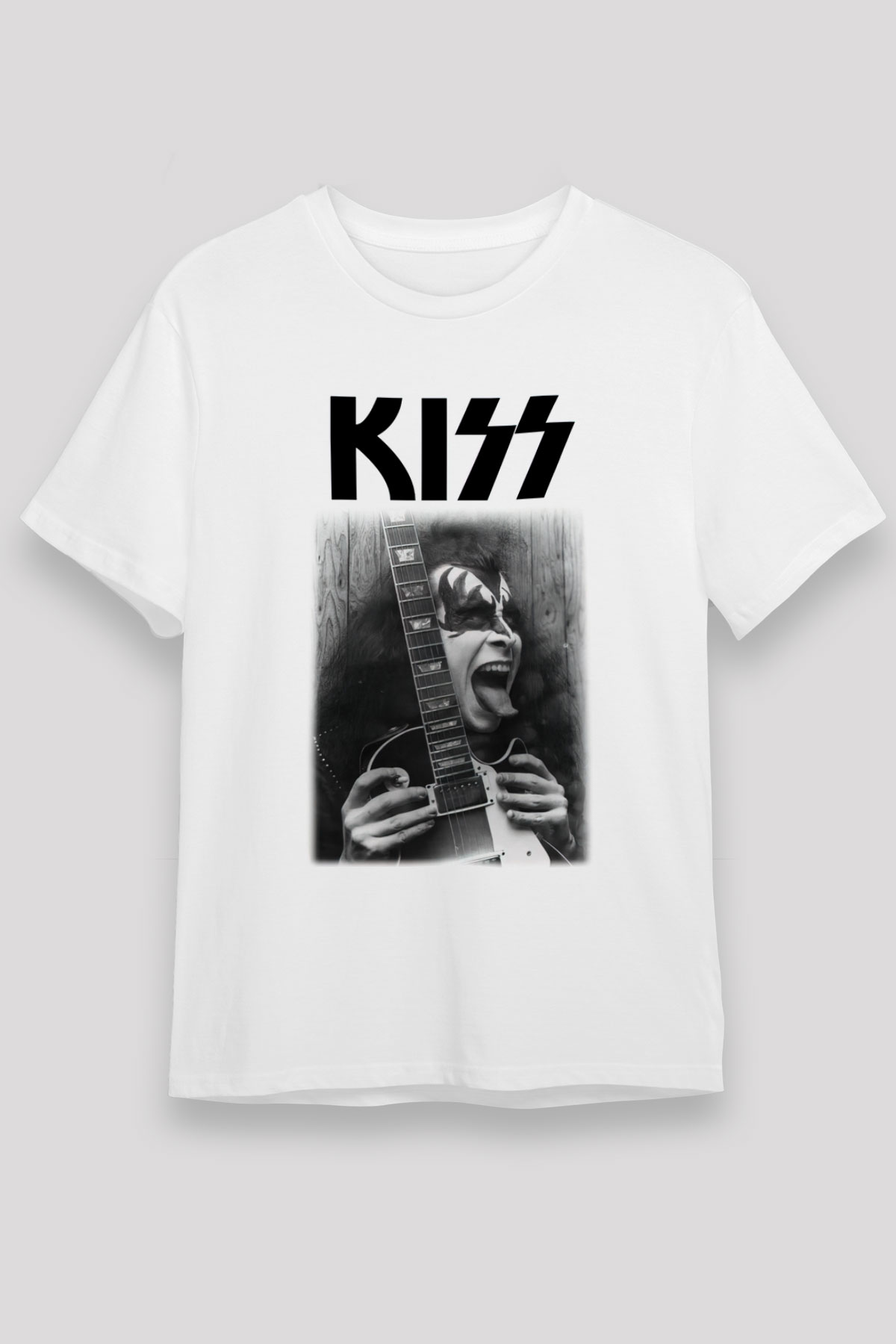 Kiss Beyaz Unisex Tişört T-Shirt - TişörtFabrikası