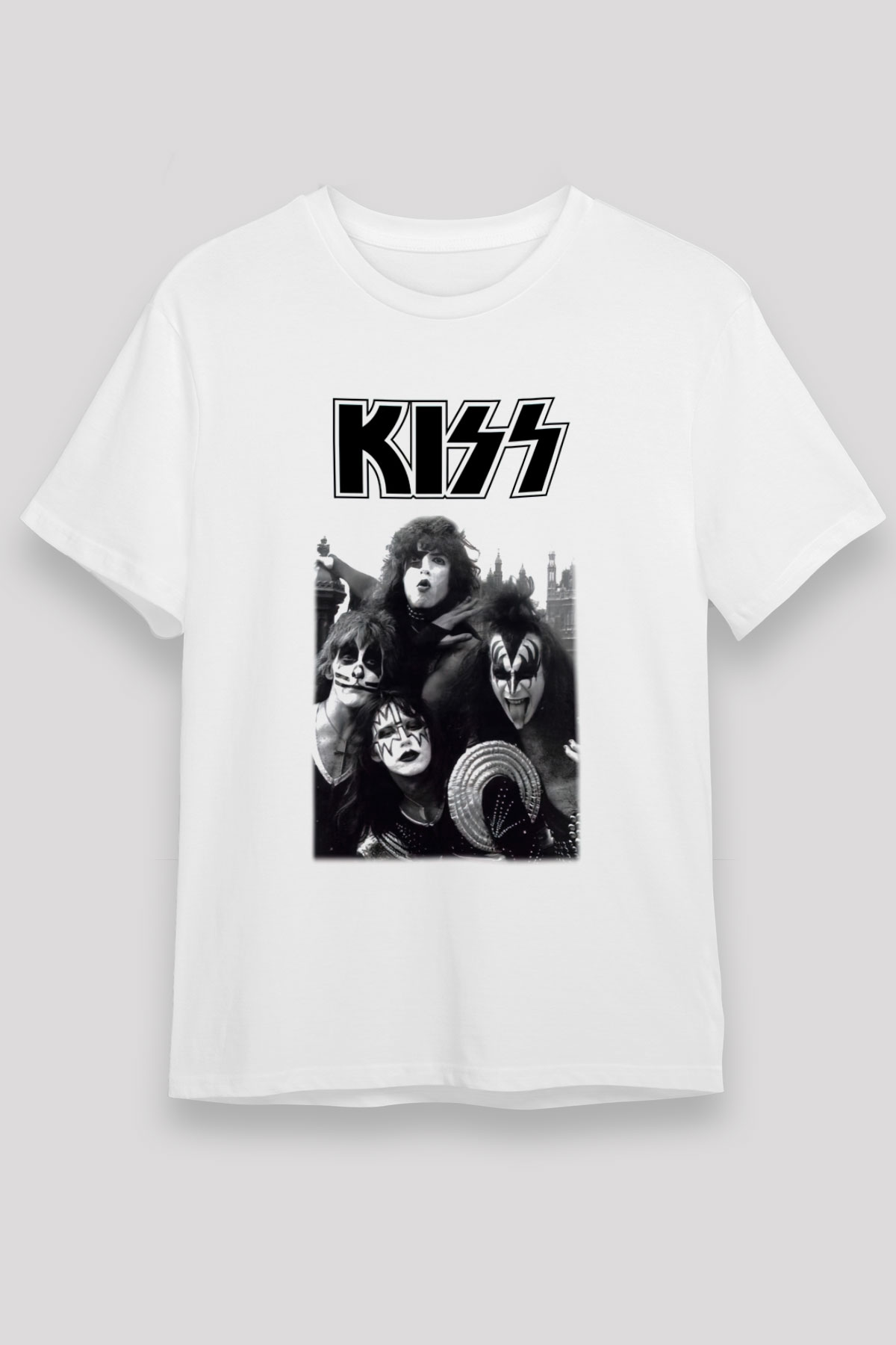 Kiss Beyaz Unisex Tişört T-Shirt - TişörtFabrikası