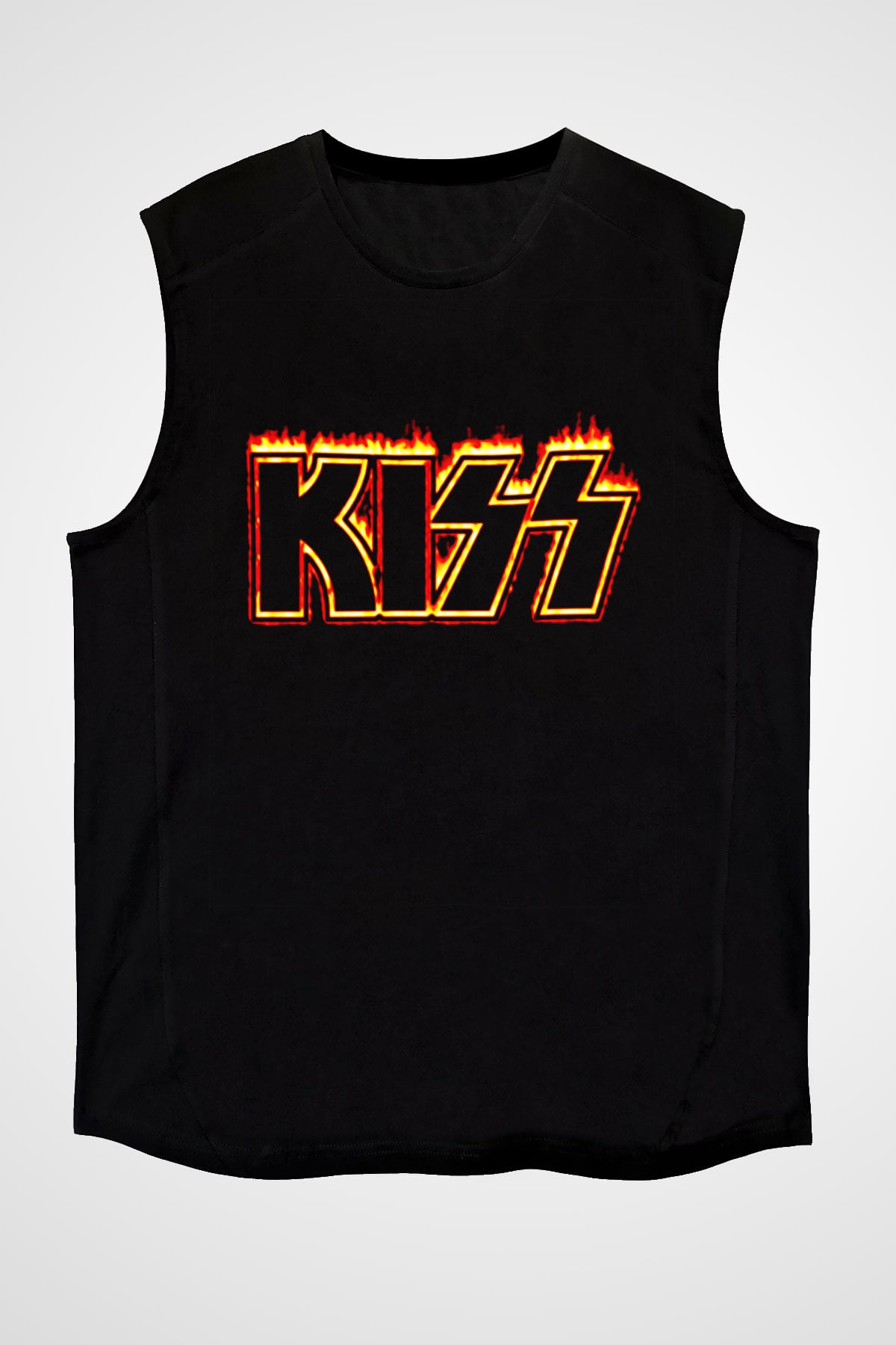 Kiss Siyah Unisex Kolsuz Tişört