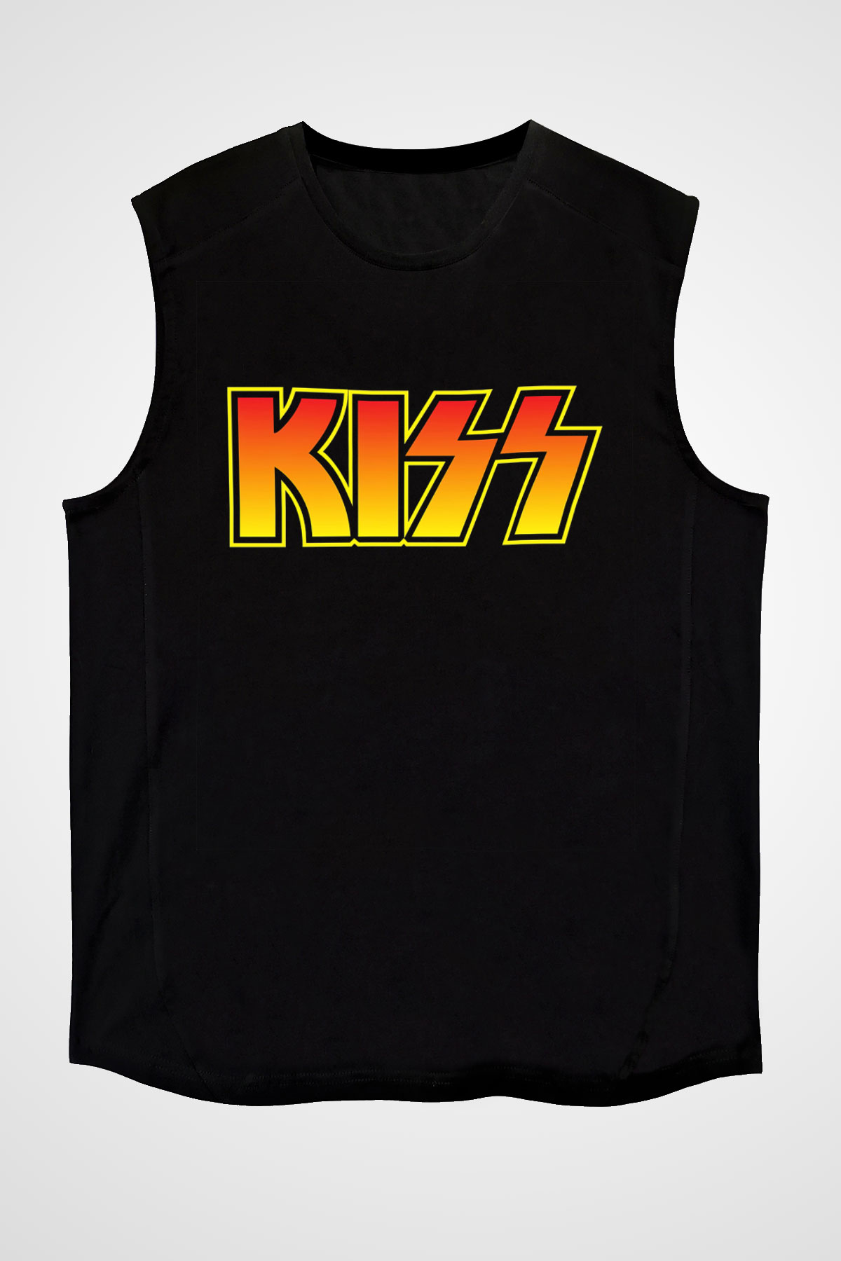 Kiss Siyah Unisex Kolsuz Tişört