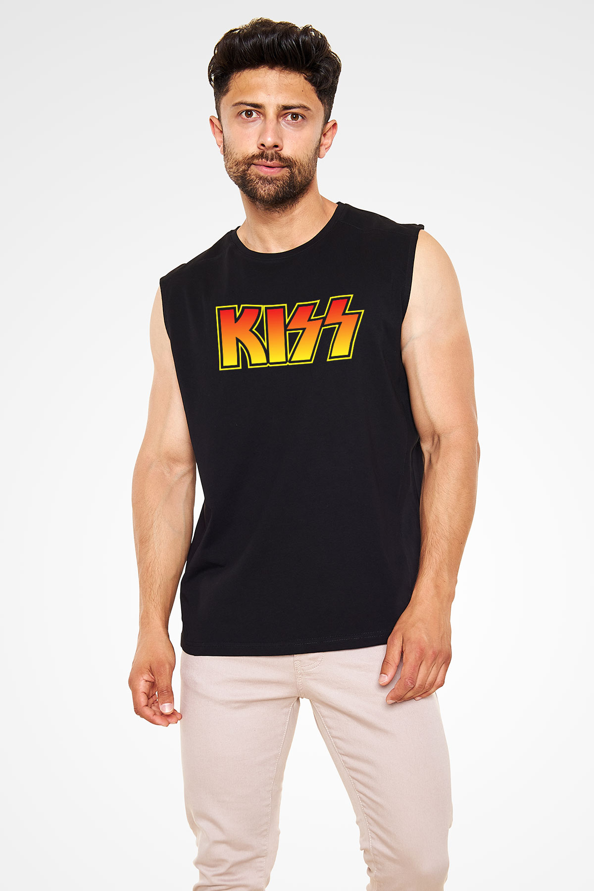 Kiss Siyah Unisex Kolsuz Tişört
