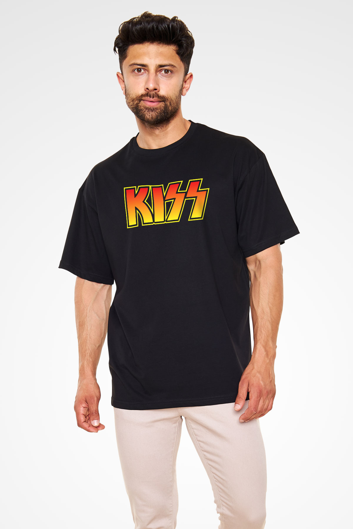 Kiss Siyah Unisex Oversize Tişört T-Shirt