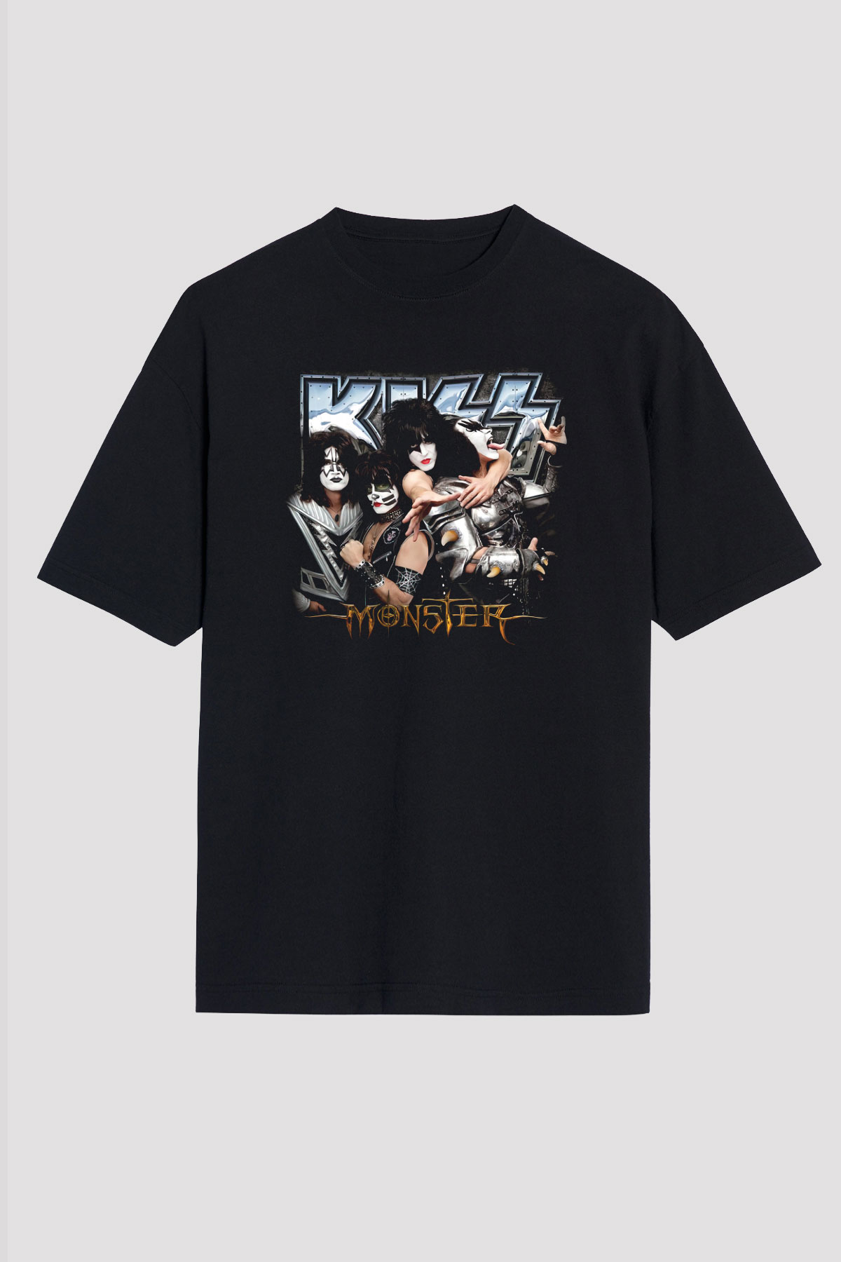 Kiss Siyah Unisex Oversize Tişört T-Shirt