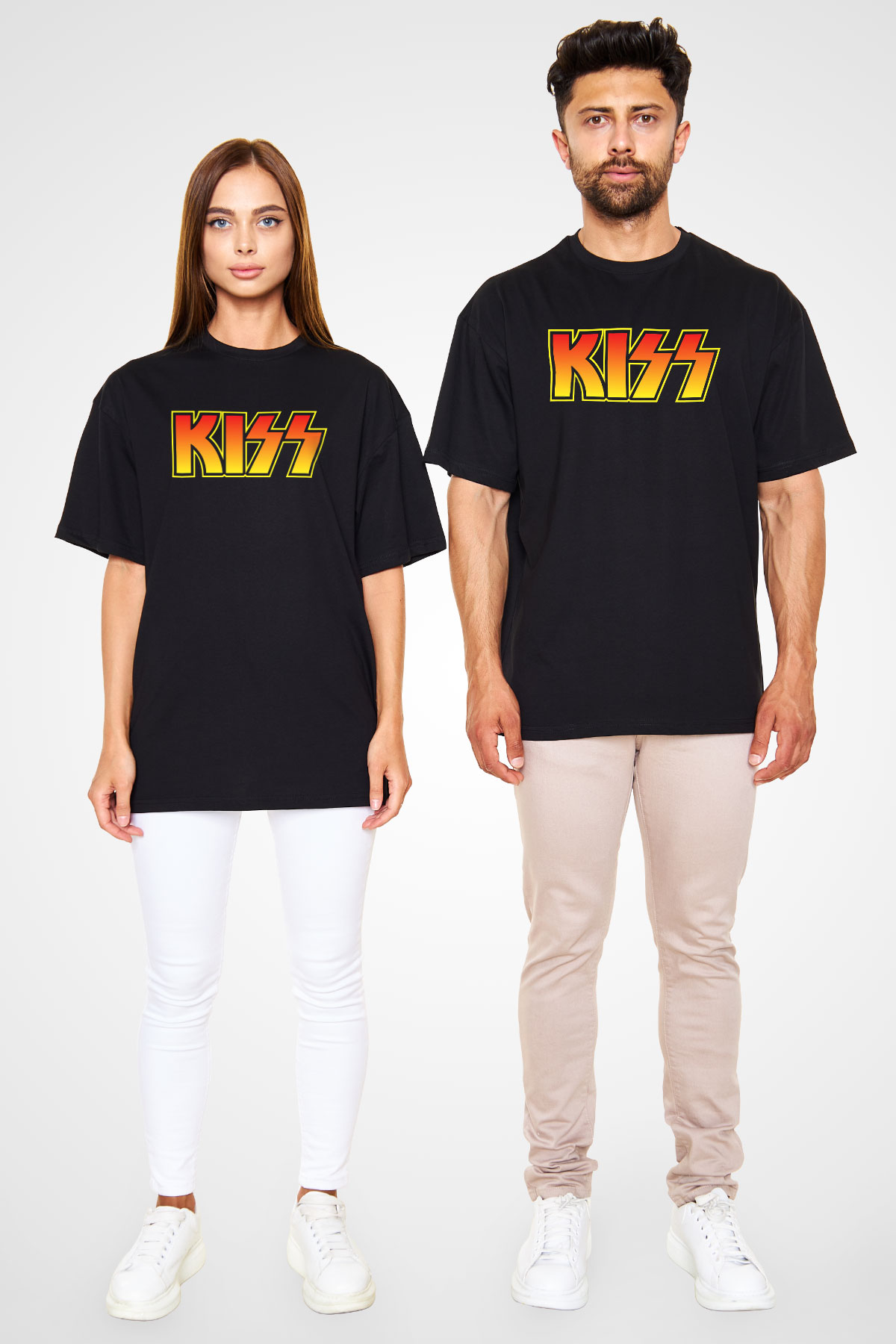 Kiss Siyah Unisex Oversize Tişört T-Shirt