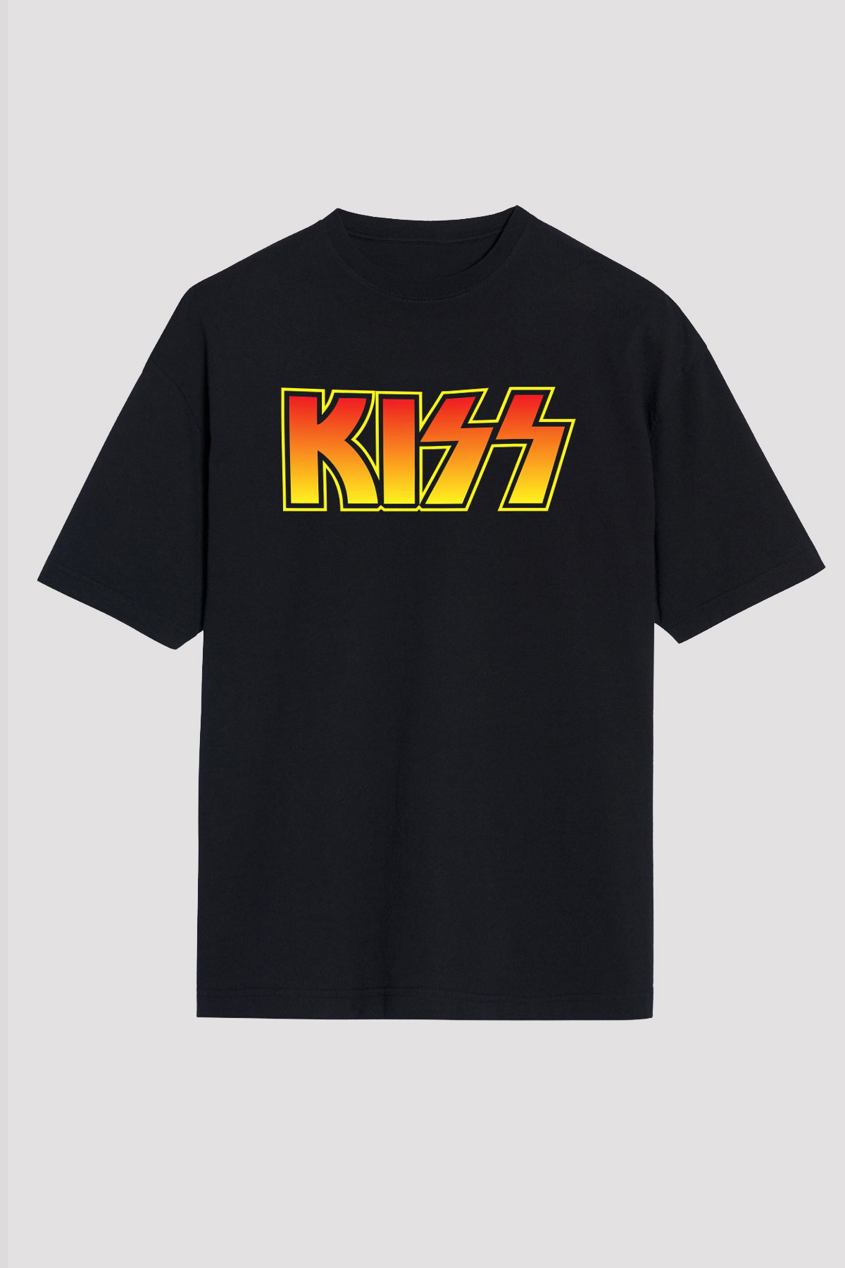 Kiss Siyah Unisex Oversize Tişört T-Shirt