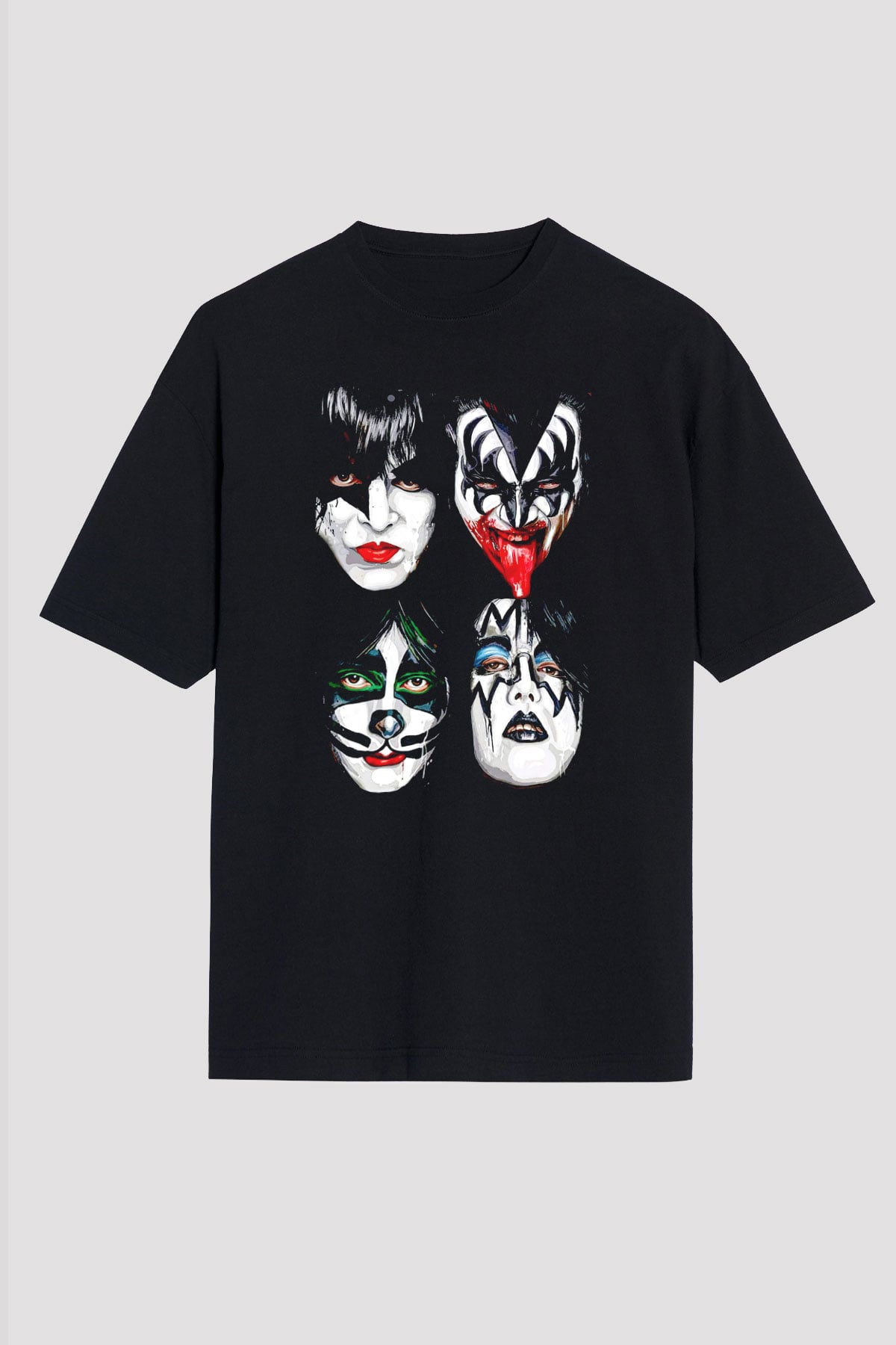 Kiss Siyah Oversize Tişört Oversize T-shirt - TişörtFabrikası