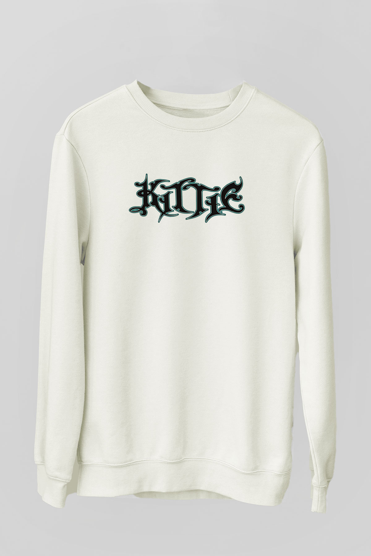 Kittie Baskılı Beyaz Unisex Sweatshirt