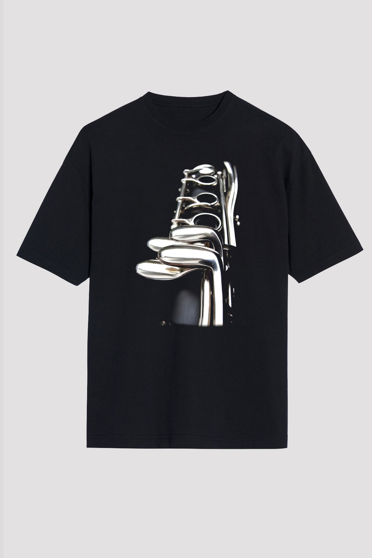 Klarnetçi Siyah Unisex Oversize Tişört T-Shirt